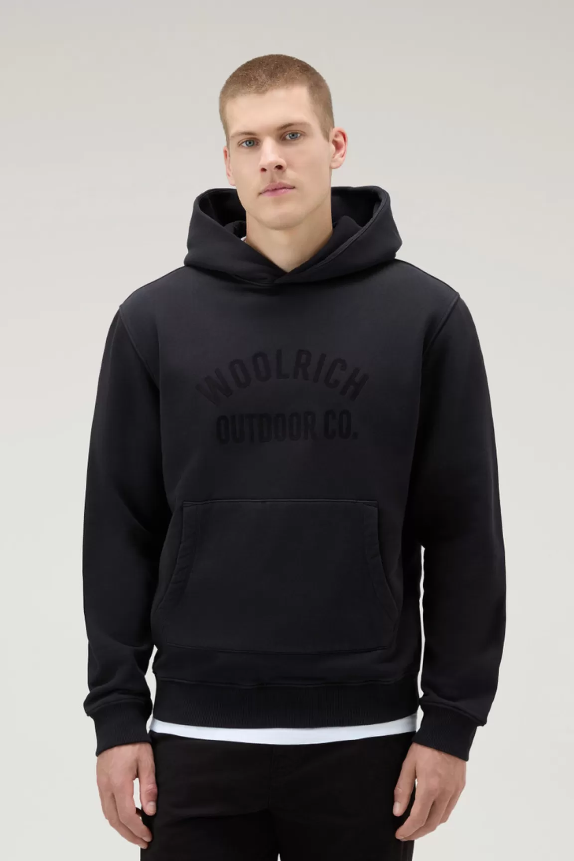 Woolrich Hoodie Van Zuiver Katoen Black Hot