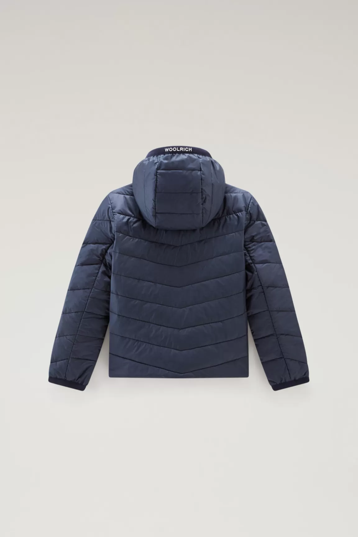Woolrich Jack Sundance Voor Jongens Van Lichtgewicht Microvezel Met Capuchon Melton Blue Hot