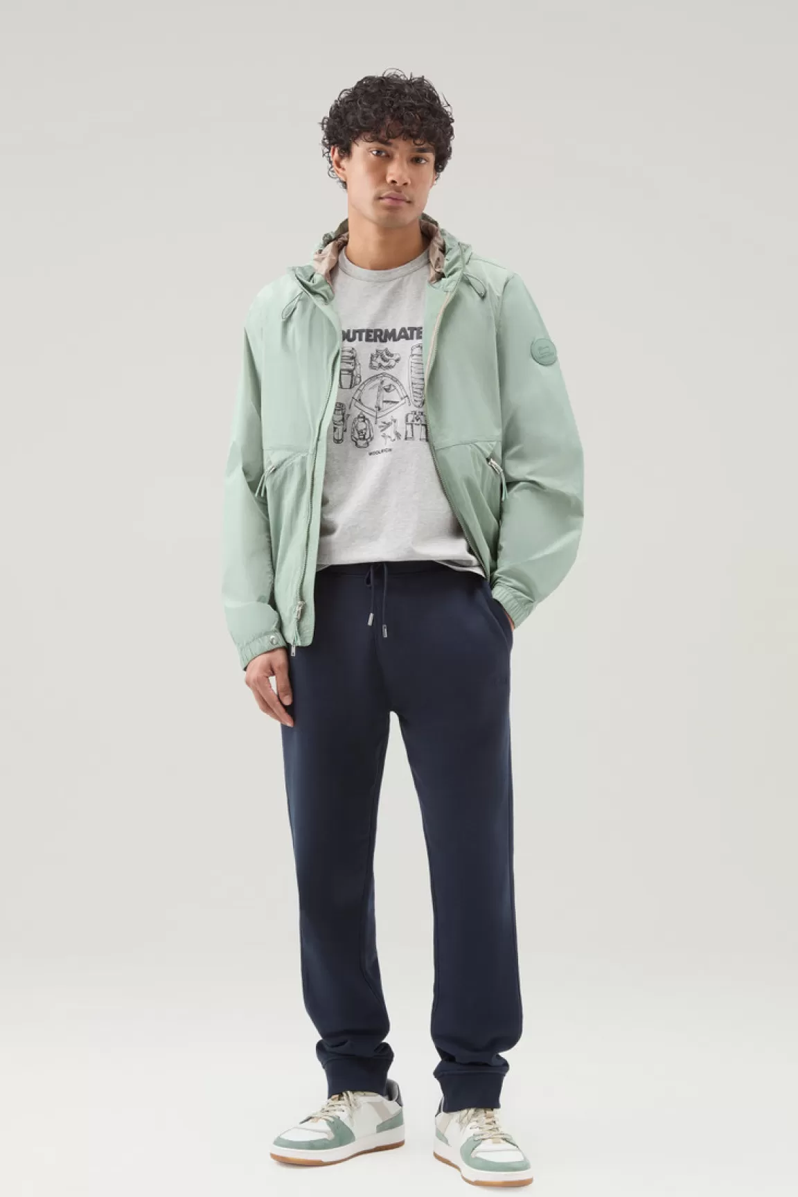 Woolrich Joggers Van Badstof Katoenmix Melton Blue Fashion