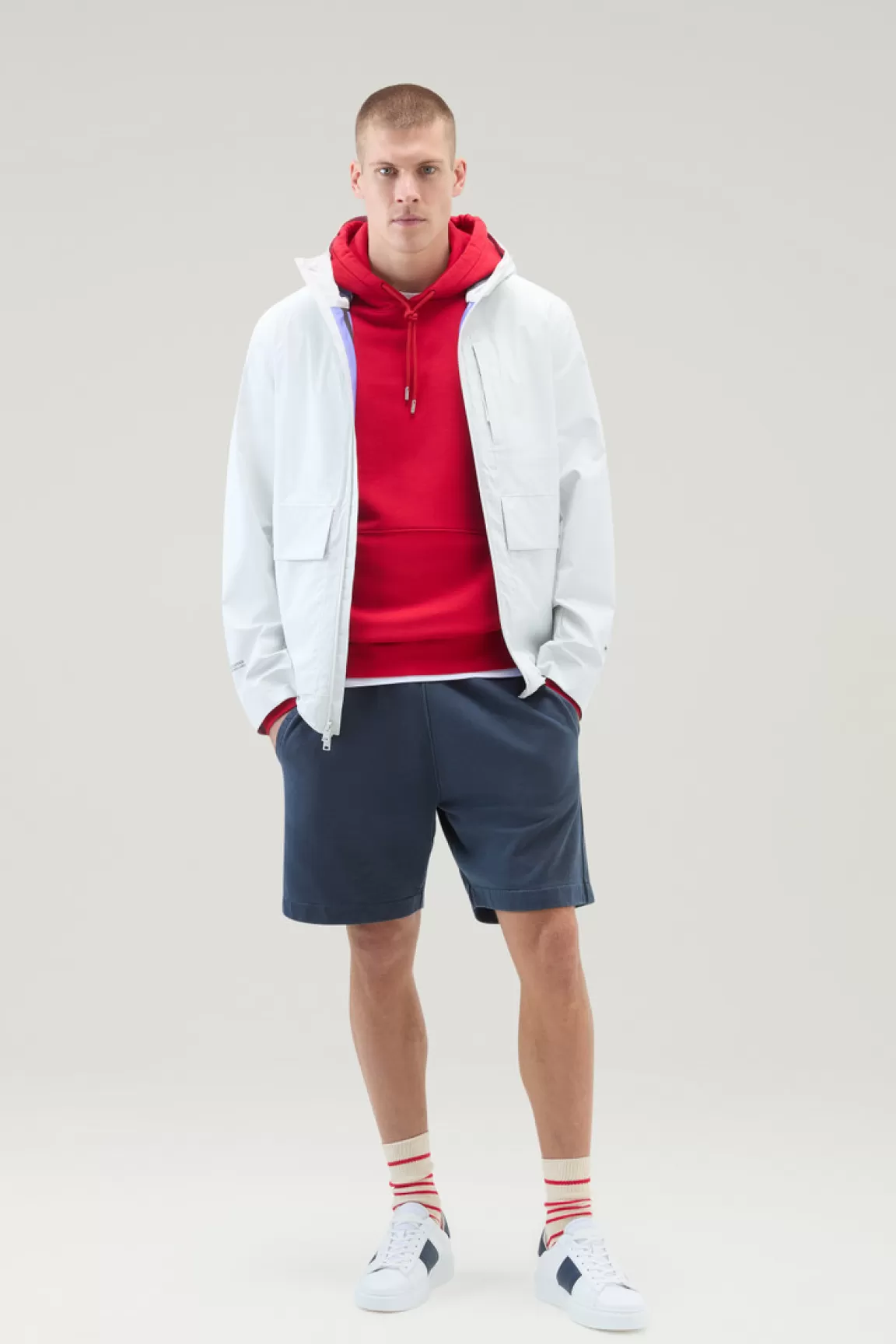 Woolrich Katoenmix Hoodie Met Geborduurd Logo Sky Red Online