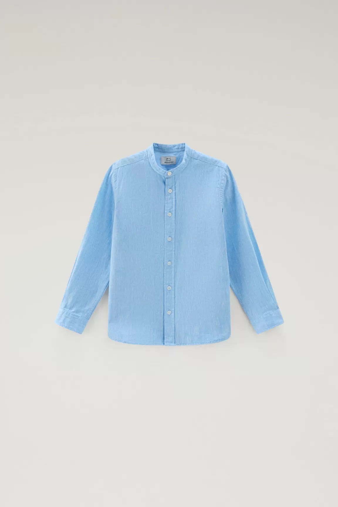 Woolrich Koreaans Overhemd Voor Jongens Van Een Mix Van Linnen En Katoen Sea Breeze Cheap