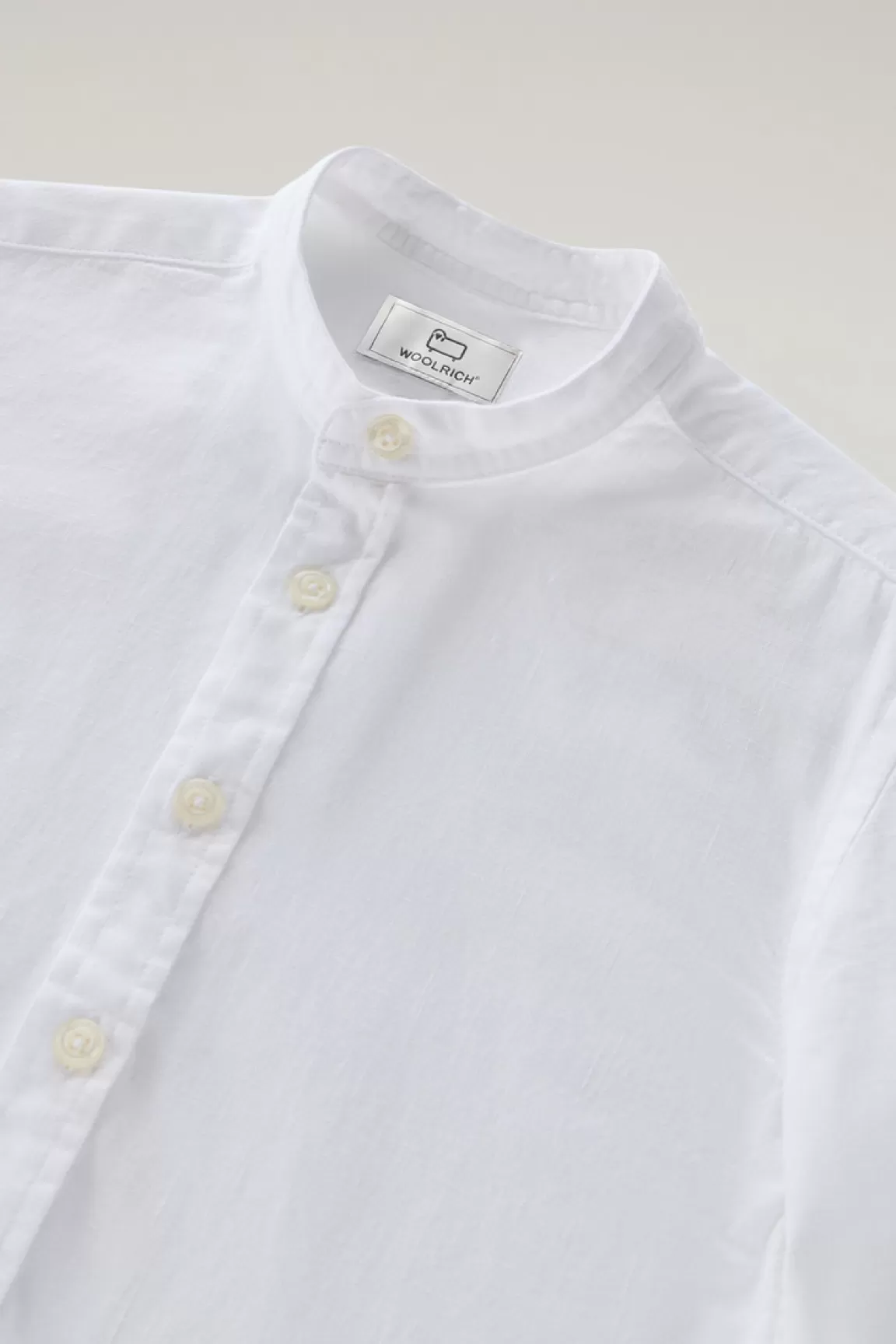 Woolrich Koreaans Overhemd Voor Jongens Van Een Mix Van Linnen En Katoen Bright White Cheap