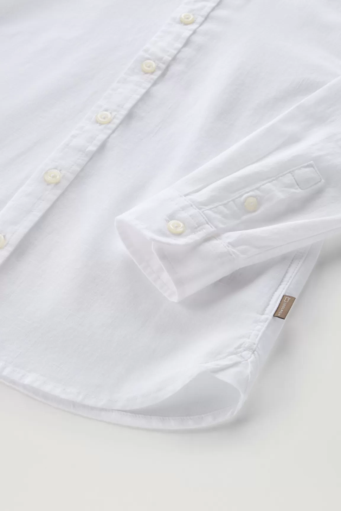 Woolrich Koreaans Overhemd Voor Jongens Van Een Mix Van Linnen En Katoen Bright White Cheap