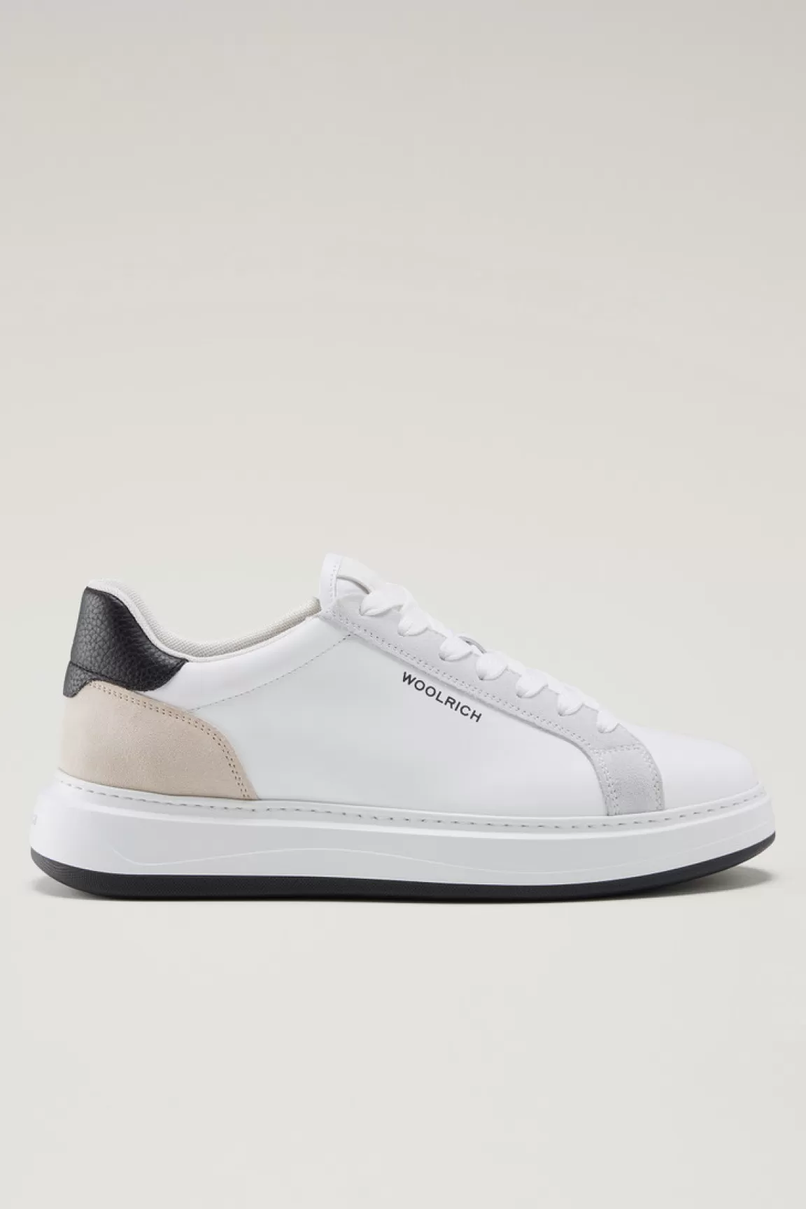 Woolrich LerenArrow Sneakers Met Suède Inzetstukken White White Clearance