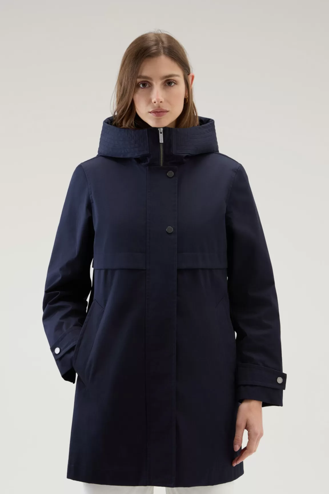 Woolrich Lichtgewicht Havice Parka Van Best Cotton Melton Blue Shop