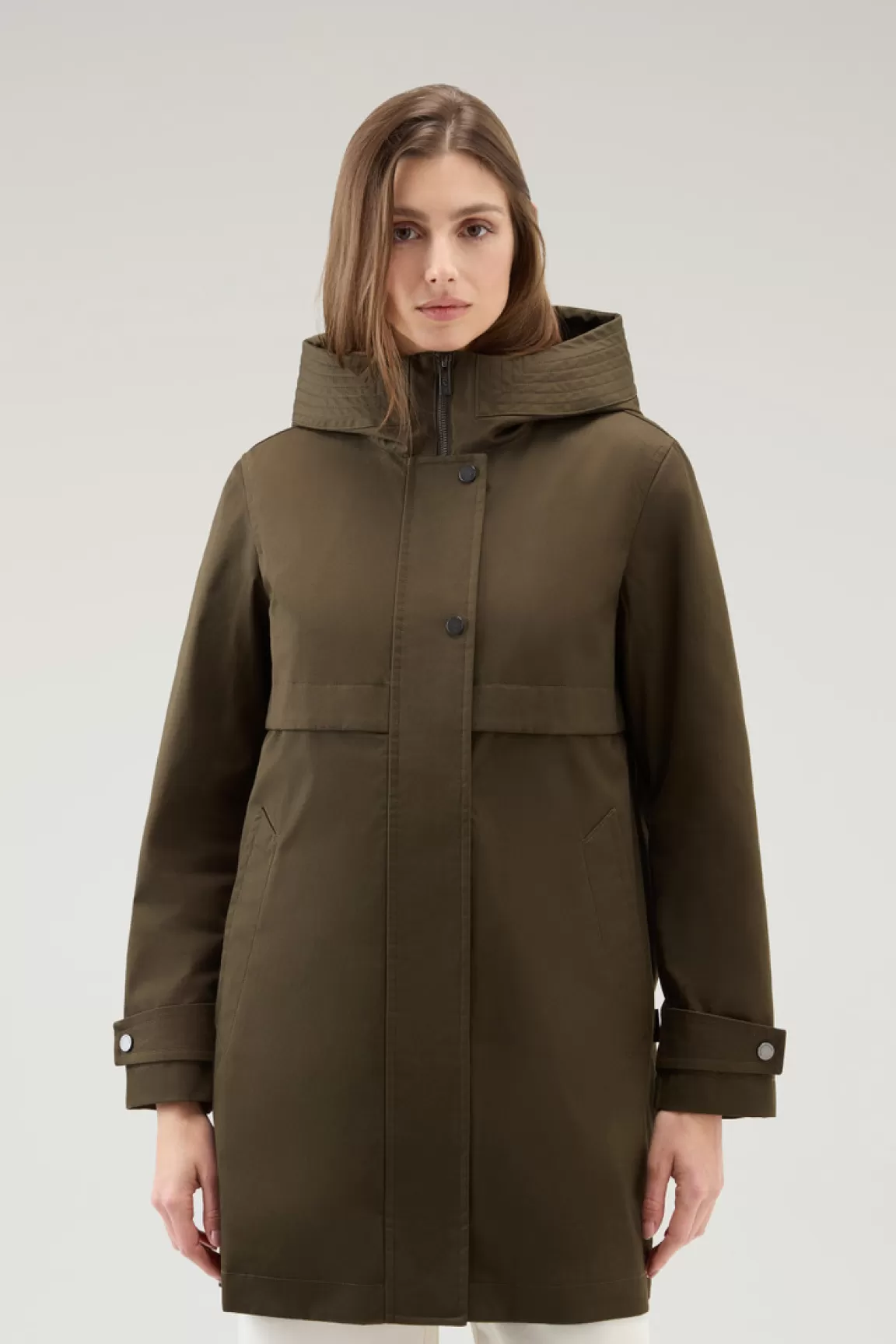 Woolrich Lichtgewicht Havice Parka Van Best Cotton Dark Green Clearance