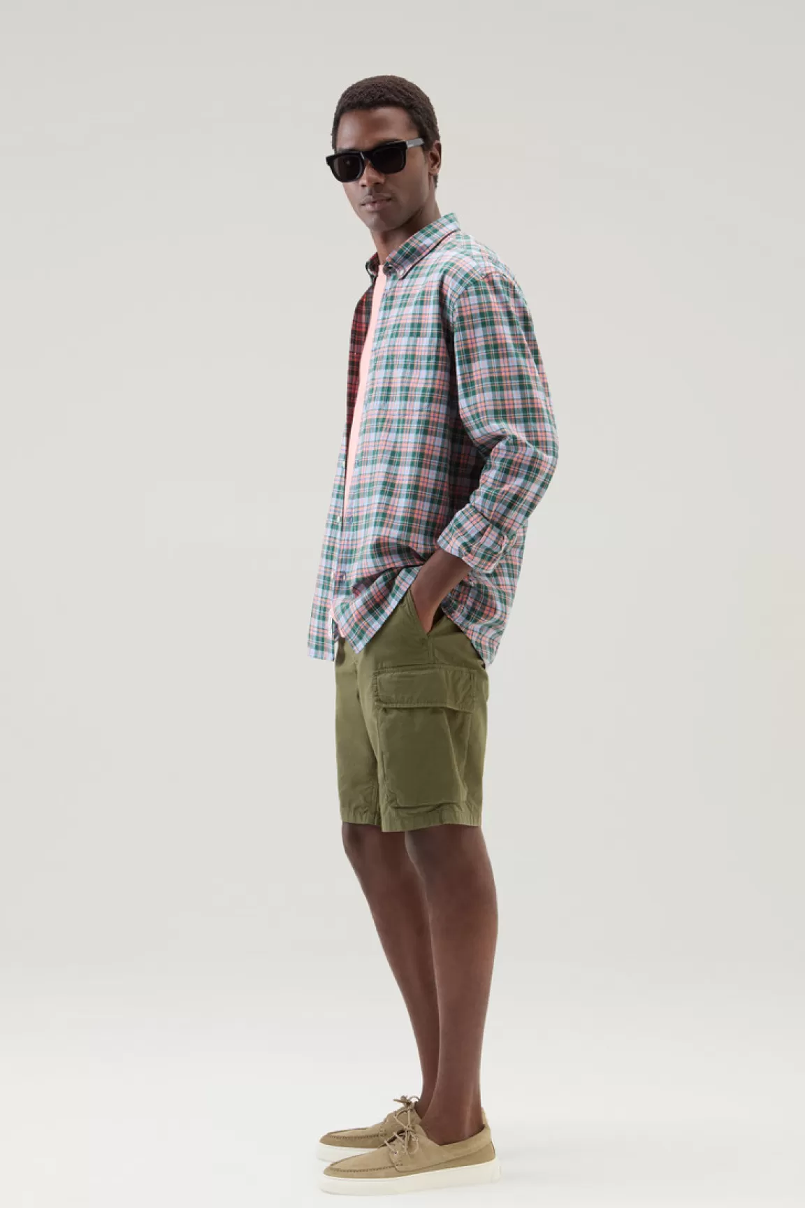 Woolrich Madras Overhemd Van Zuiver Geruit Katoen Sage Check Best