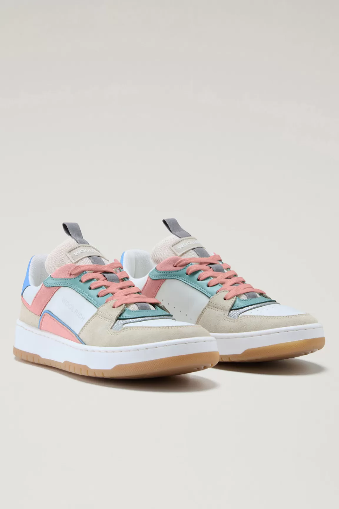 Woolrich Meerkleurige Suède Sneakers Classic Basket Beige Multicolor Flash Sale