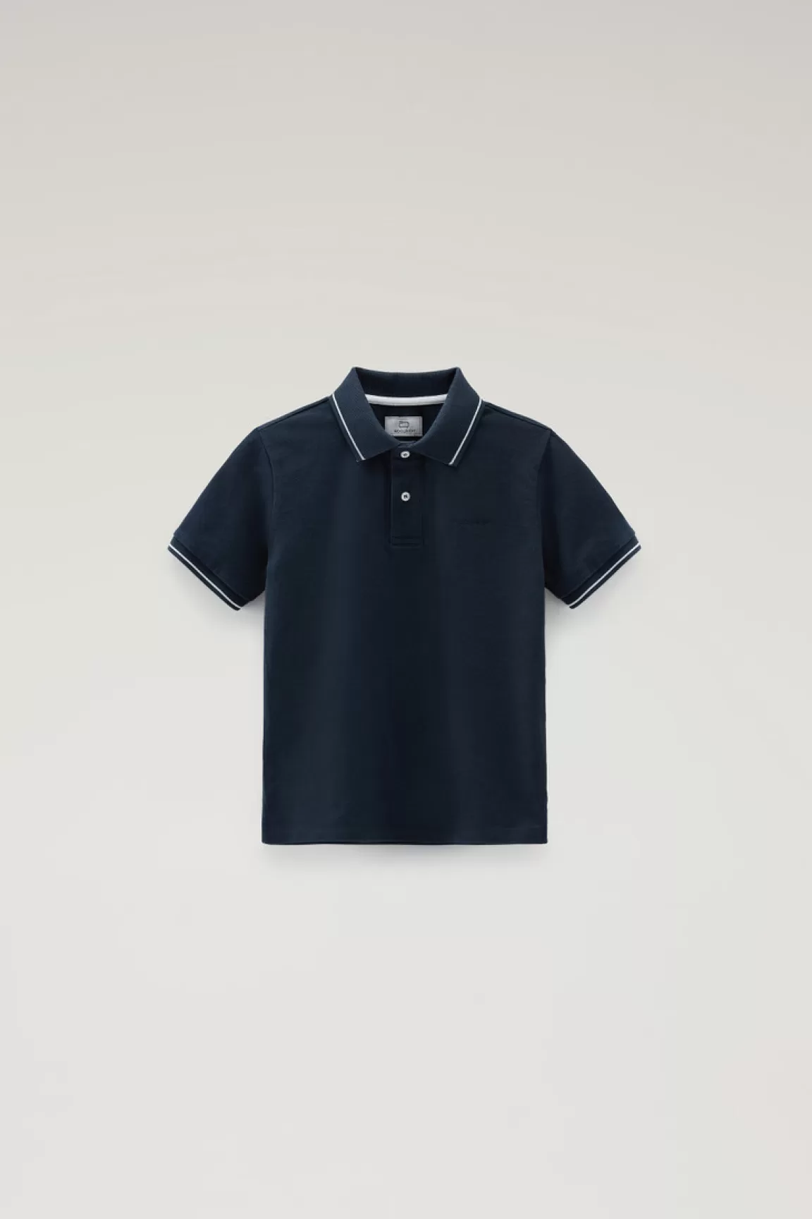 Woolrich Monterey-polo Voor Jongens Van Katoenpiqué Met Stretch Melton Blue Online