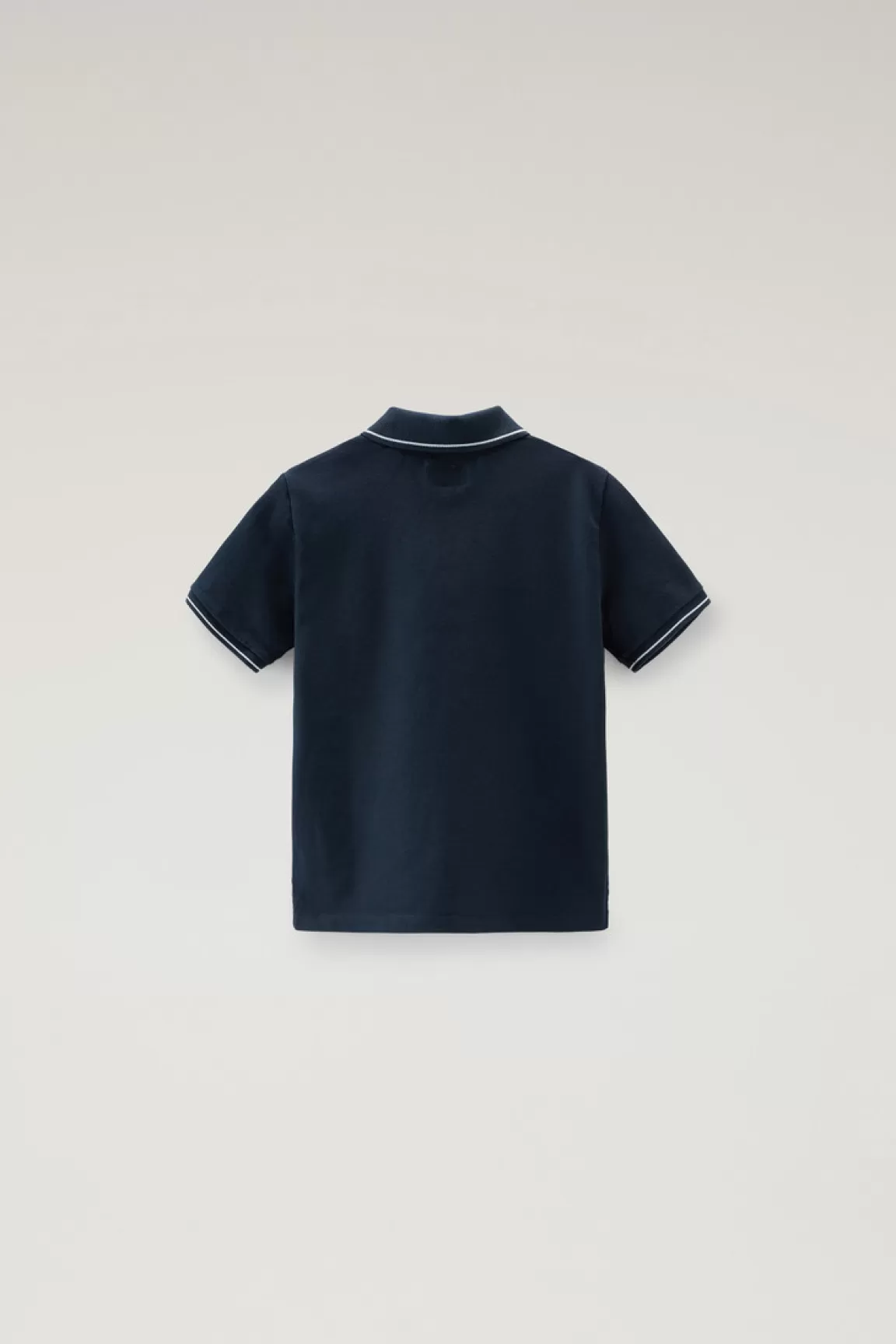 Woolrich Monterey-polo Voor Jongens Van Katoenpiqué Met Stretch Melton Blue Online