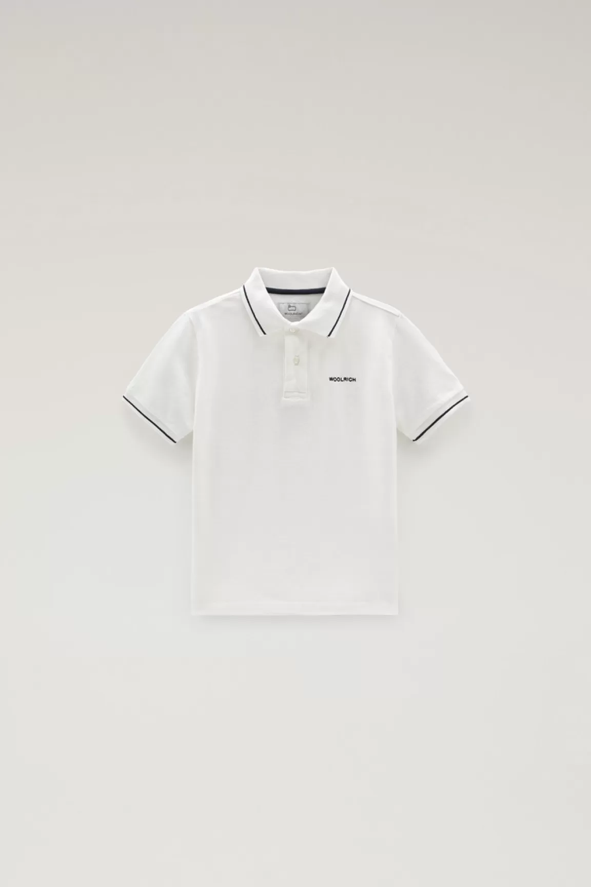 Woolrich Monterey-polo Voor Jongens Van Katoenpiqué Met Stretch Arctic White Sale