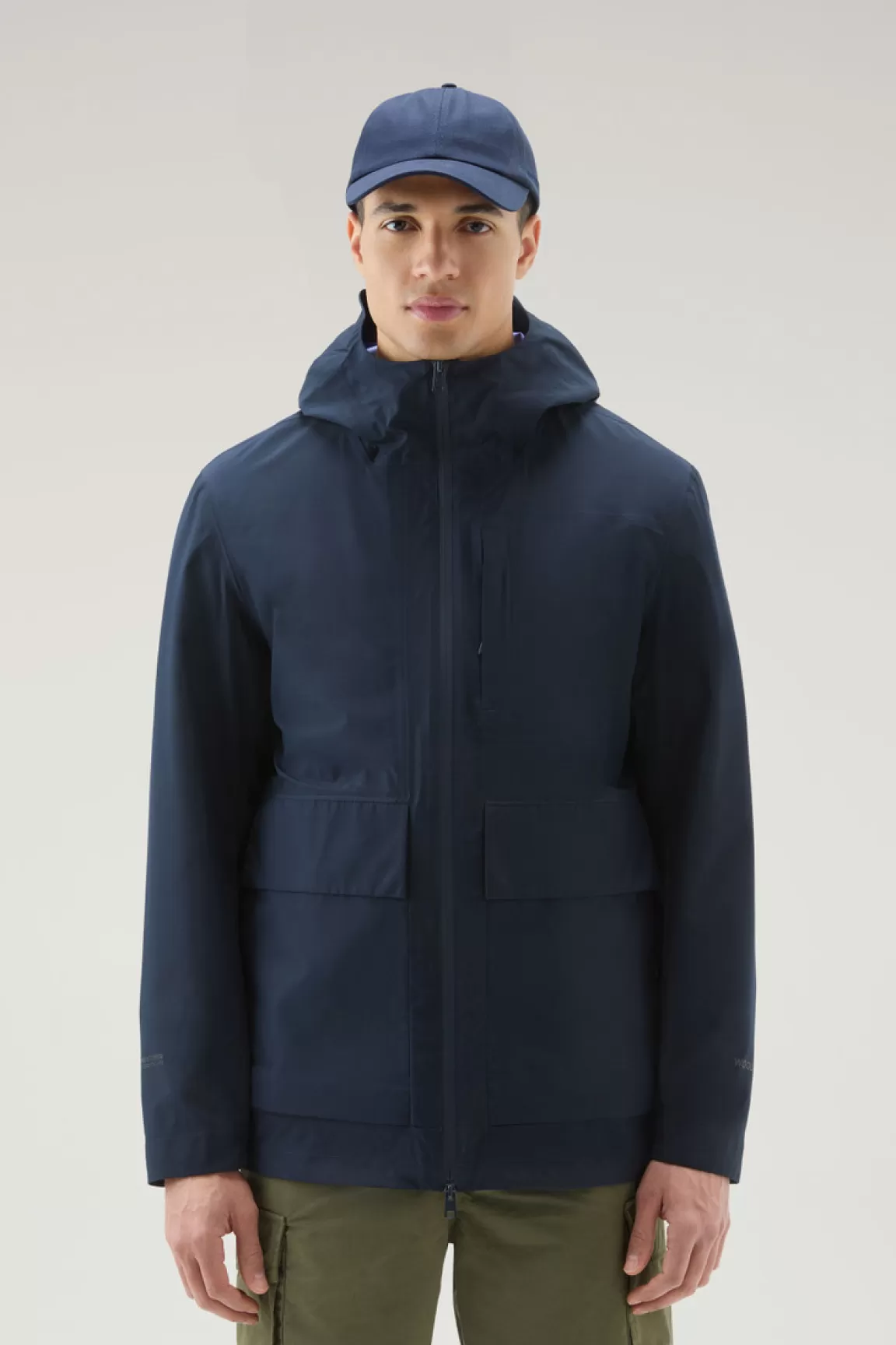 Woolrich Mountain-jack Van WINDSTOPPER GORE-TEX Melton Blue Clearance