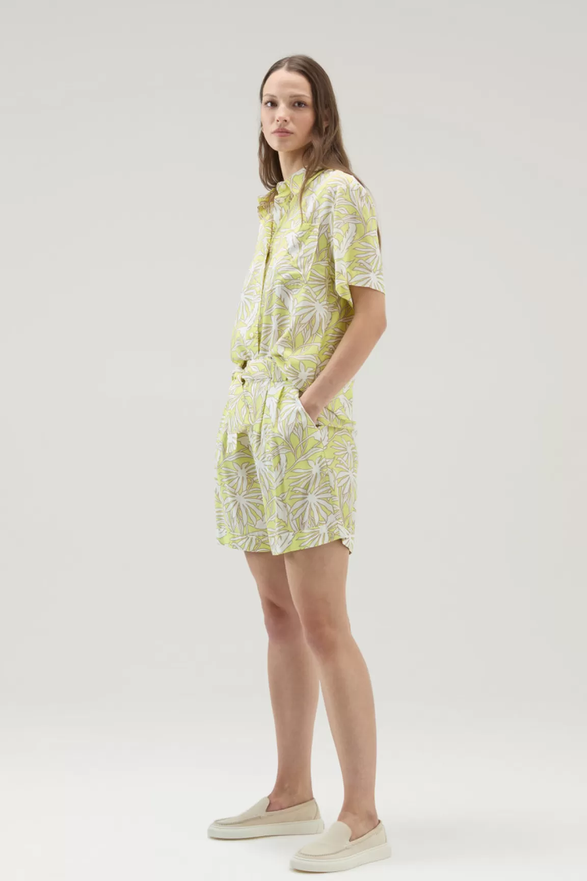 Woolrich Overhemd Met Tropische Print Sunny Lemon Flower Discount