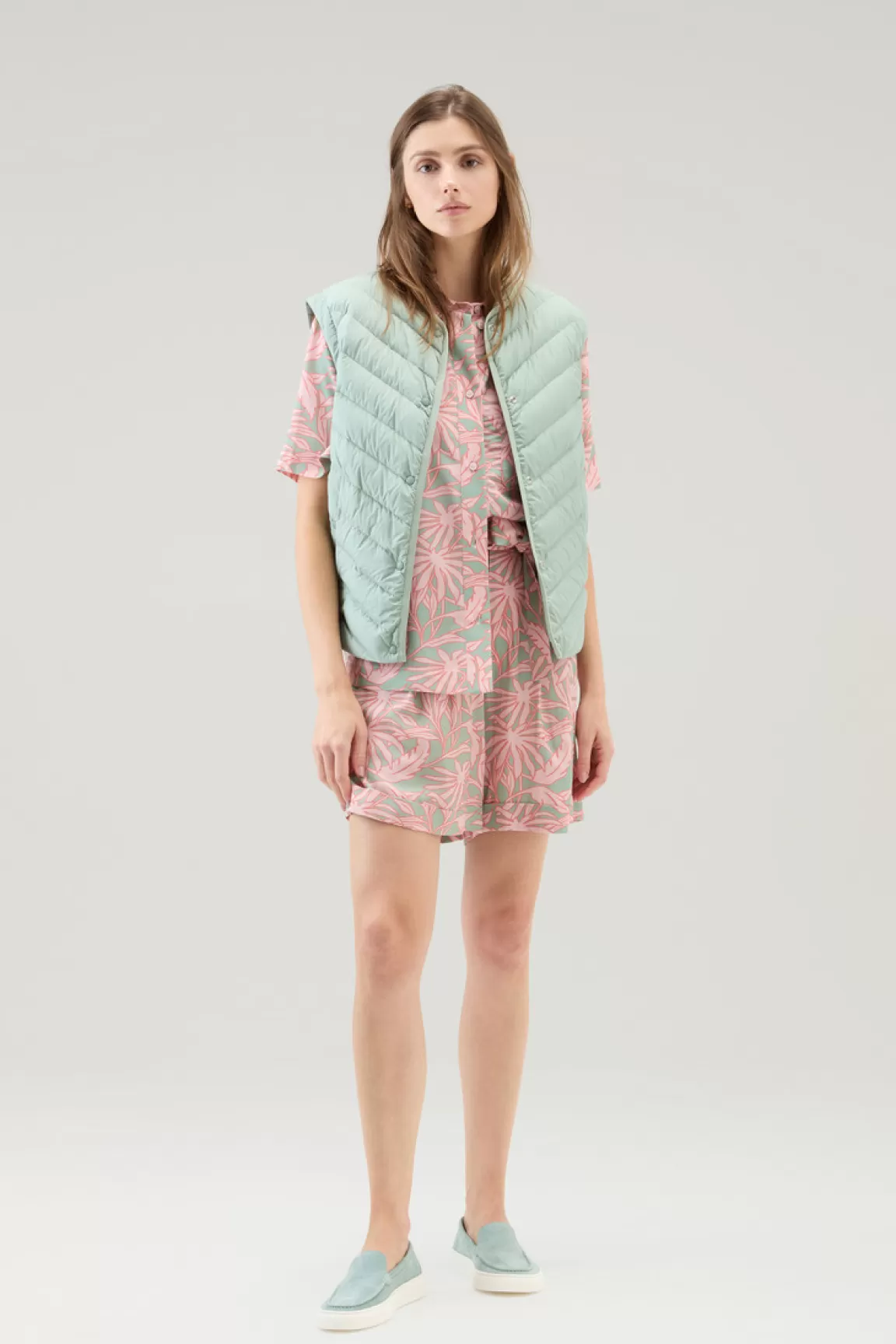 Woolrich Overhemd Met Tropische Print Coral Sand Flower Shop