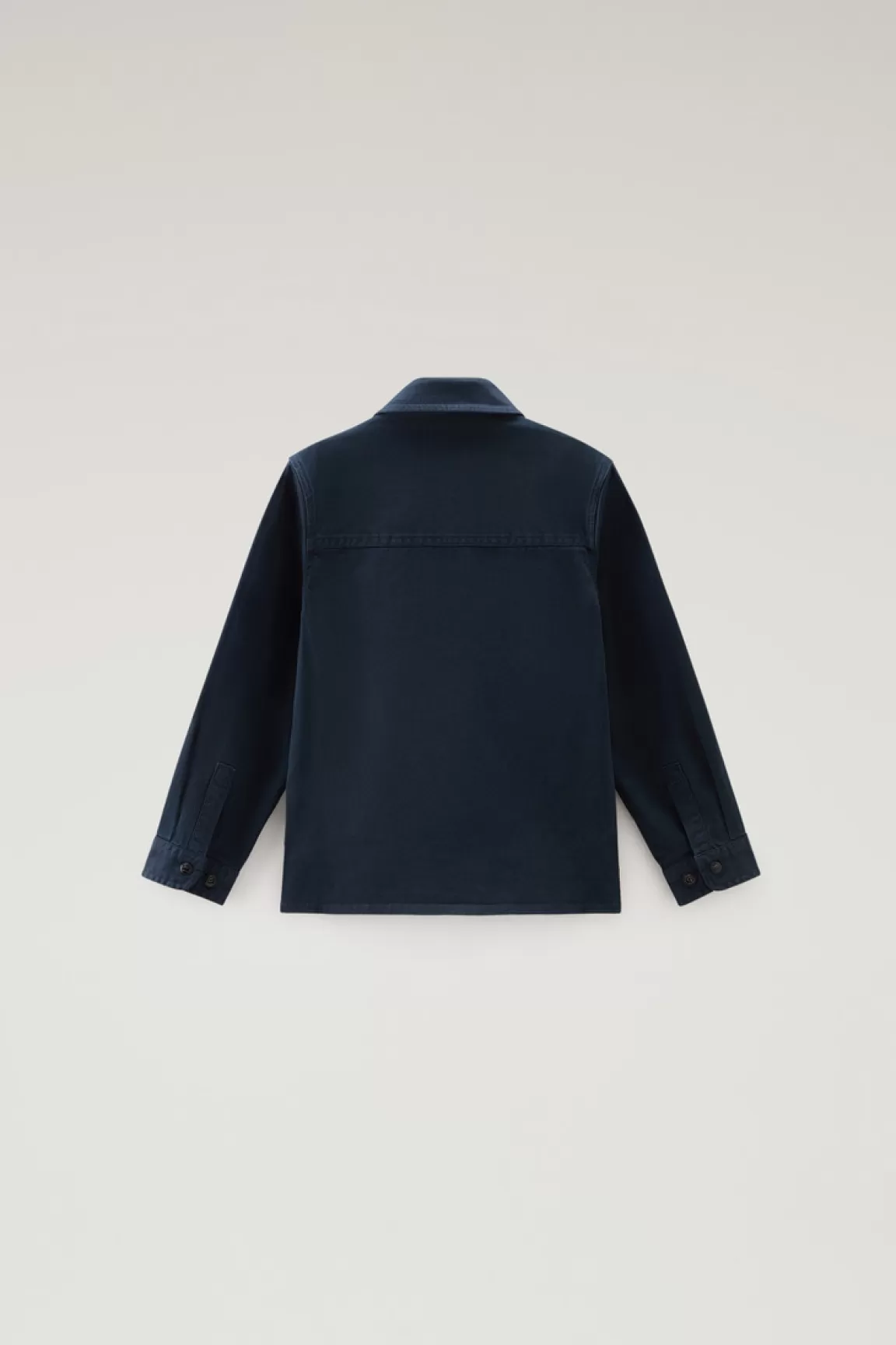 Woolrich Overhemdjack Van Geverfd Stretchkatoen Voor Jongens Melton Blue Best