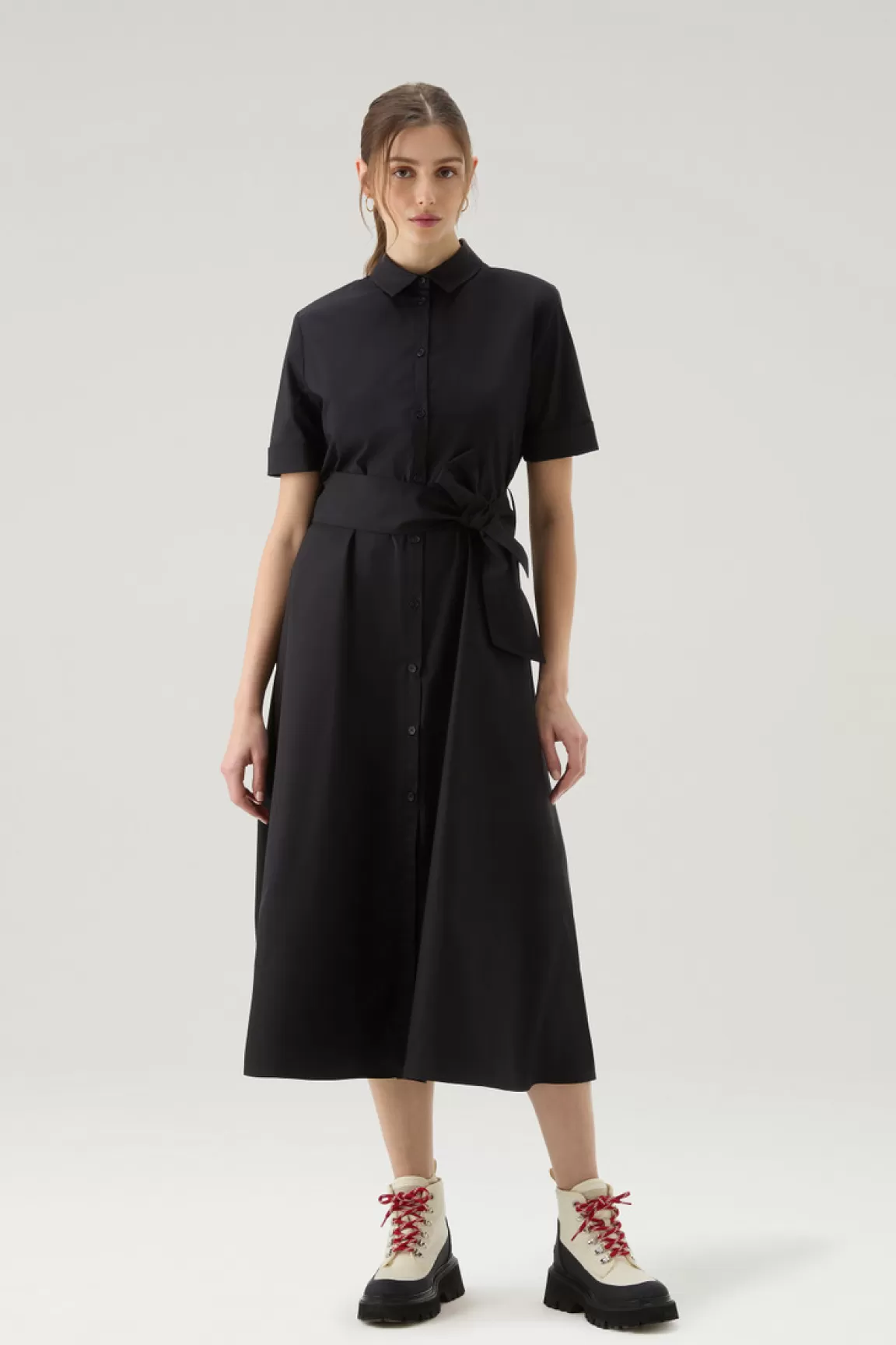 Woolrich Overhemdjurk Van Zuiver Katoenpopeline Black Store