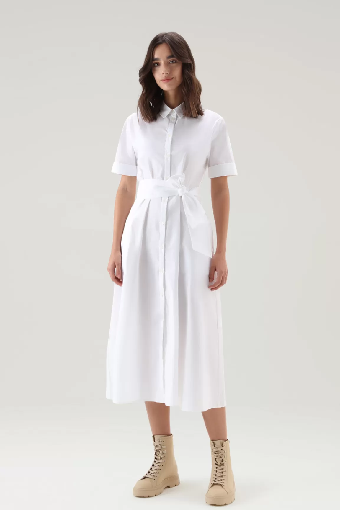 Woolrich Overhemdjurk Van Zuiver Katoenpopeline Bright White Online
