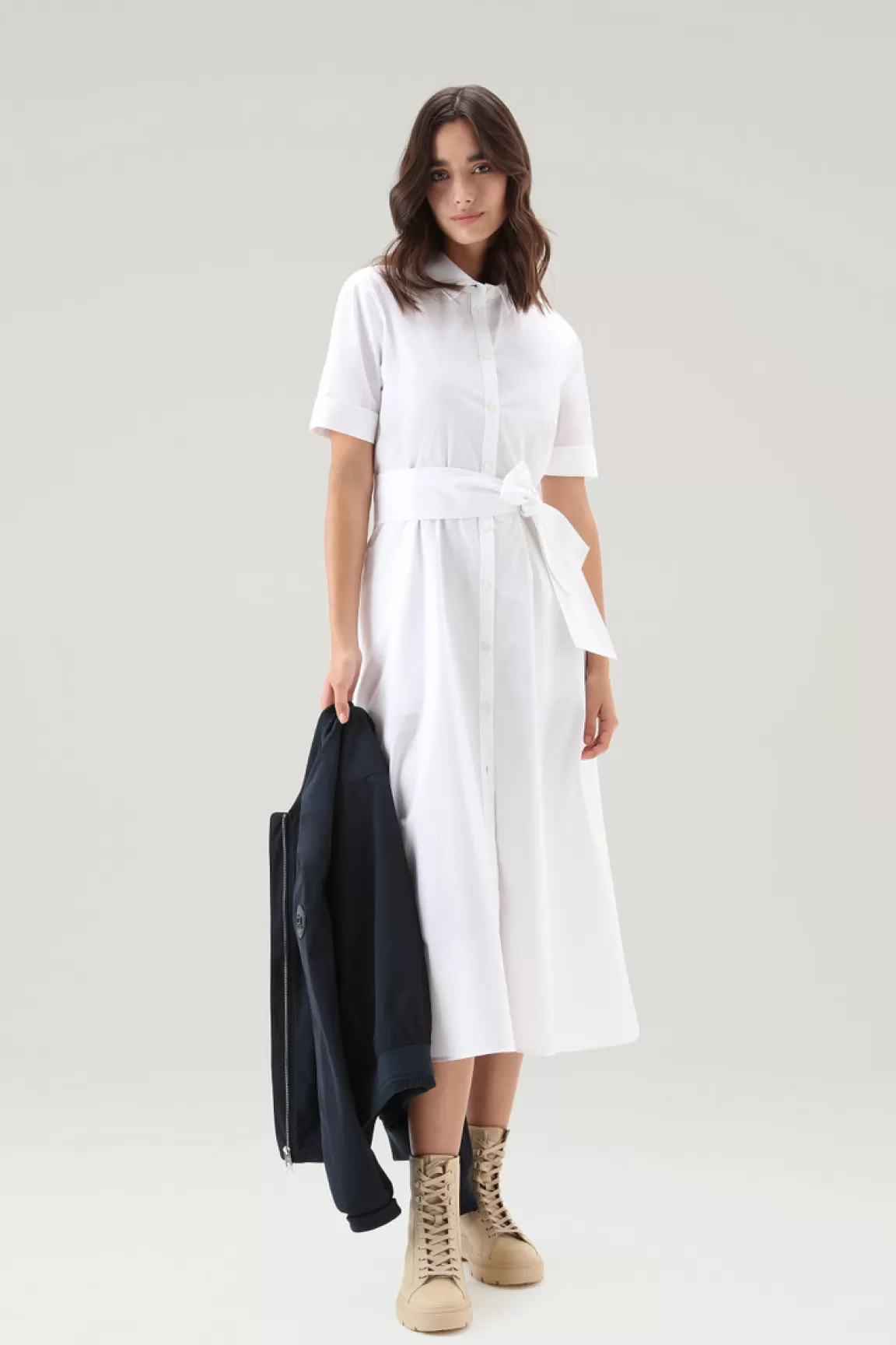 Woolrich Overhemdjurk Van Zuiver Katoenpopeline Bright White Online