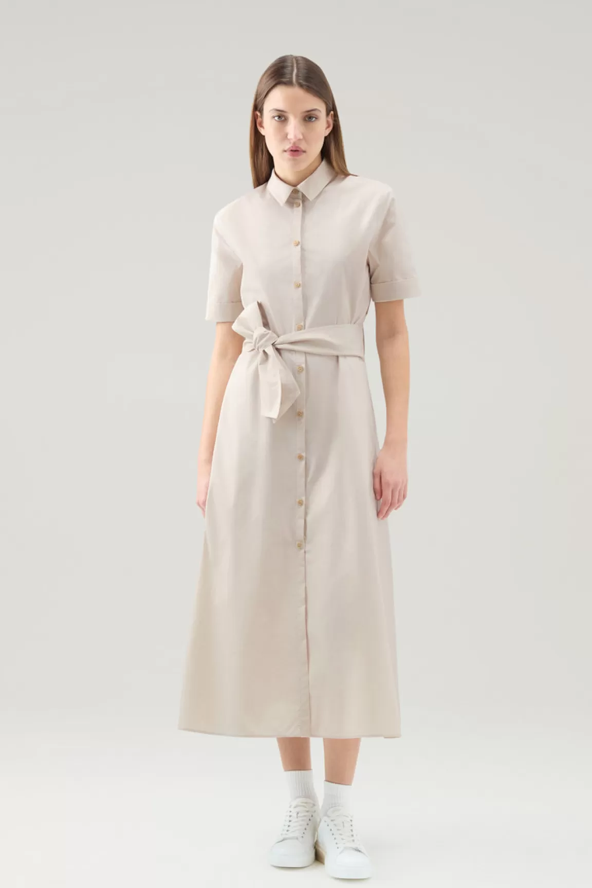 Woolrich Overhemdjurk Van Zuiver Katoenpopeline Light Oak New