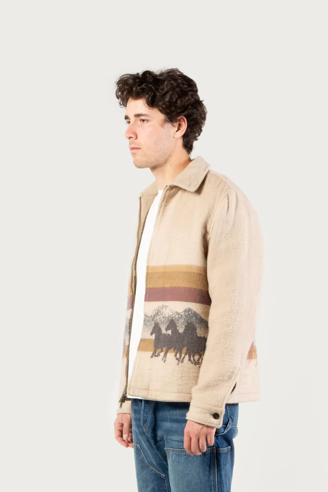 Woolrich Overshirt Van Zuiver Katoen Met Een Jacquard-motief - One Of These Days / Stripe Sand New