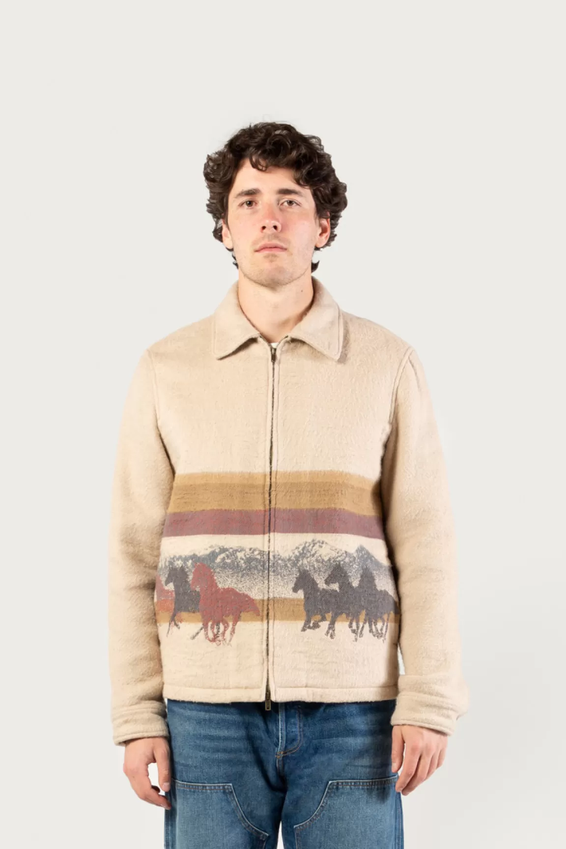 Woolrich Overshirt Van Zuiver Katoen Met Een Jacquard-motief - One Of These Days / Stripe Sand New