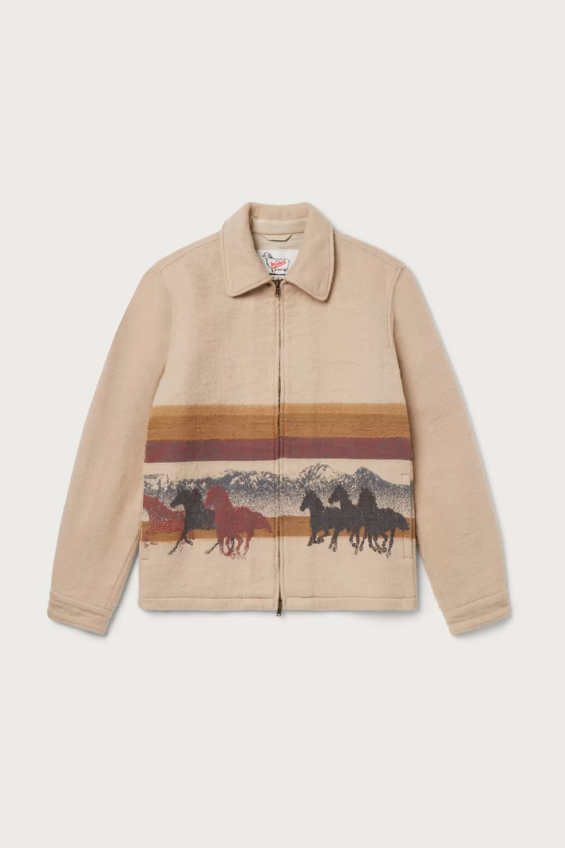 Woolrich Overshirt Van Zuiver Katoen Met Een Jacquard-motief - One Of These Days / Stripe Sand New