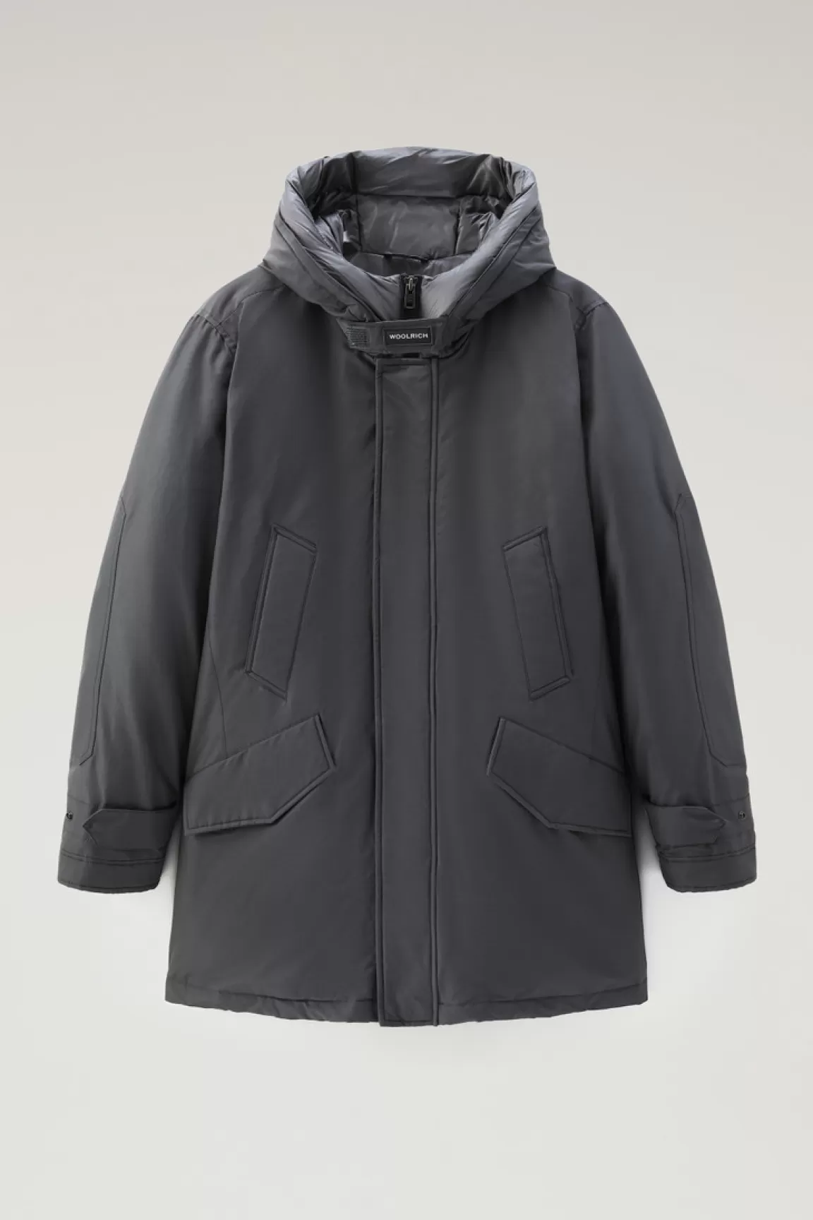 Woolrich Polar Parka Van Ramar Cloth Met Hoge Kraag Grey Shadow Hot
