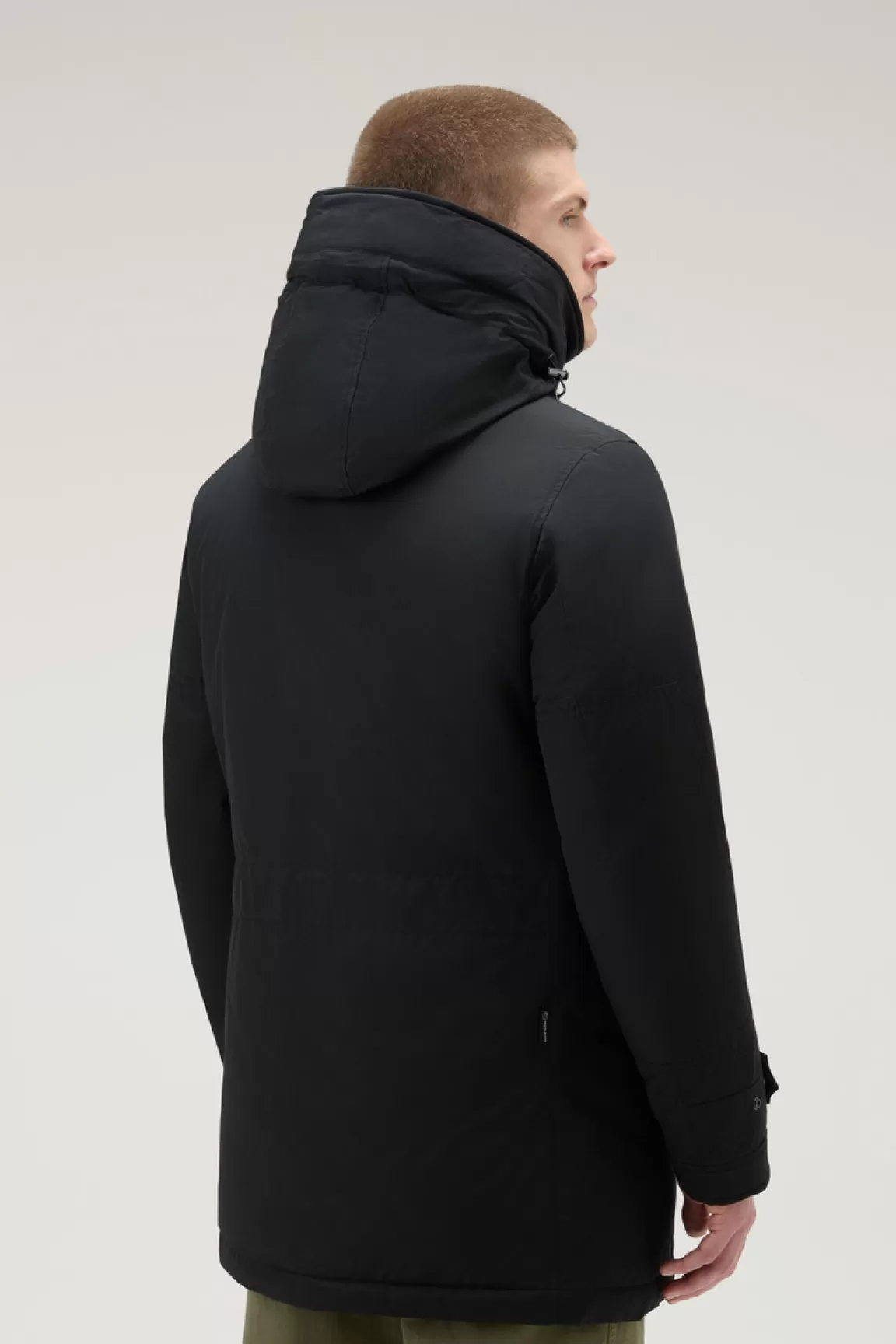 Woolrich Polar Parka Van Ramar Cloth-stof Met Hoge Kraag En Bontrand Black Best Sale