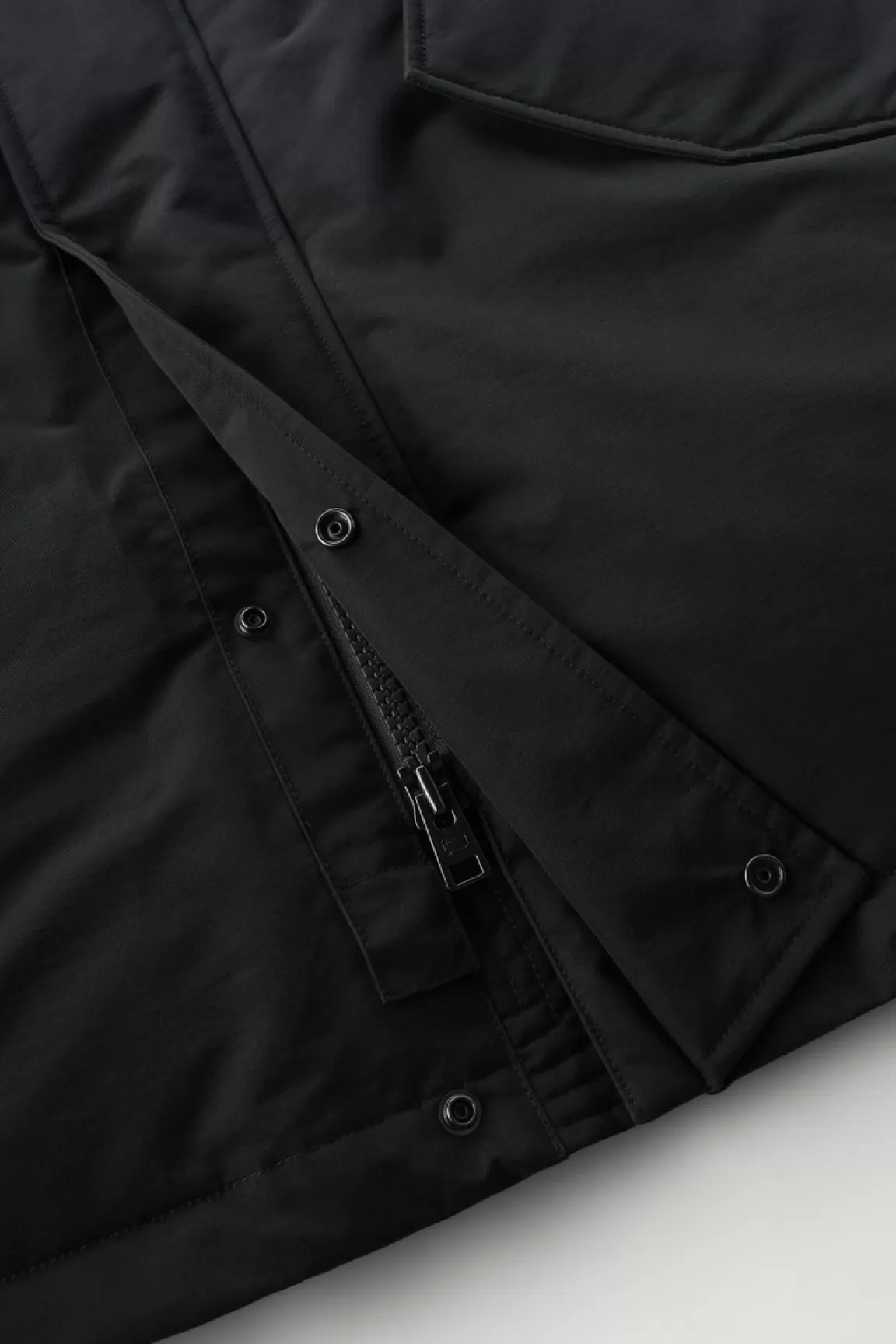 Woolrich Polar Parka Van Ramar Cloth-stof Met Hoge Kraag En Bontrand Black Best Sale