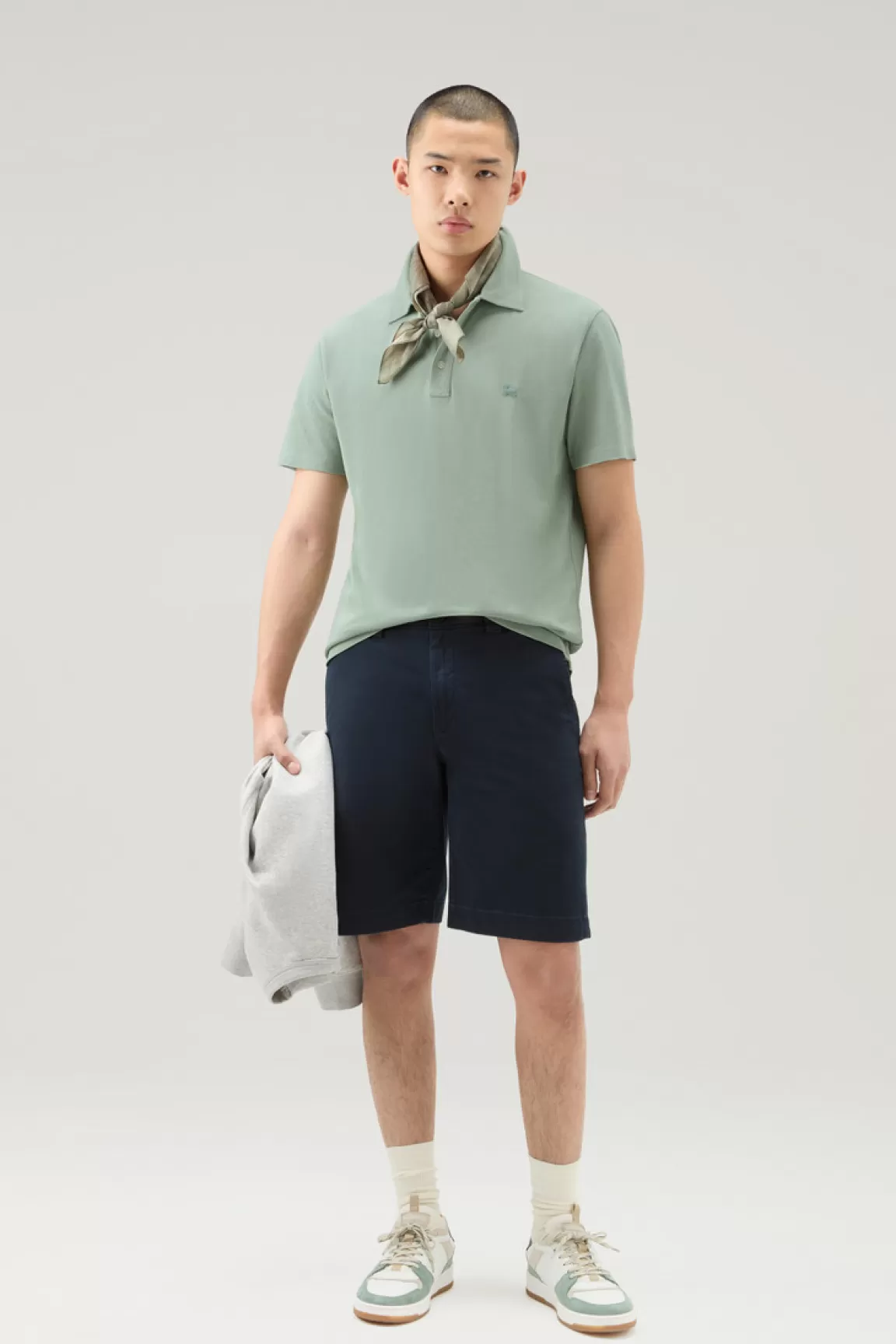 Woolrich Polo Van Zuiver Katoenpiqué Sage Discount
