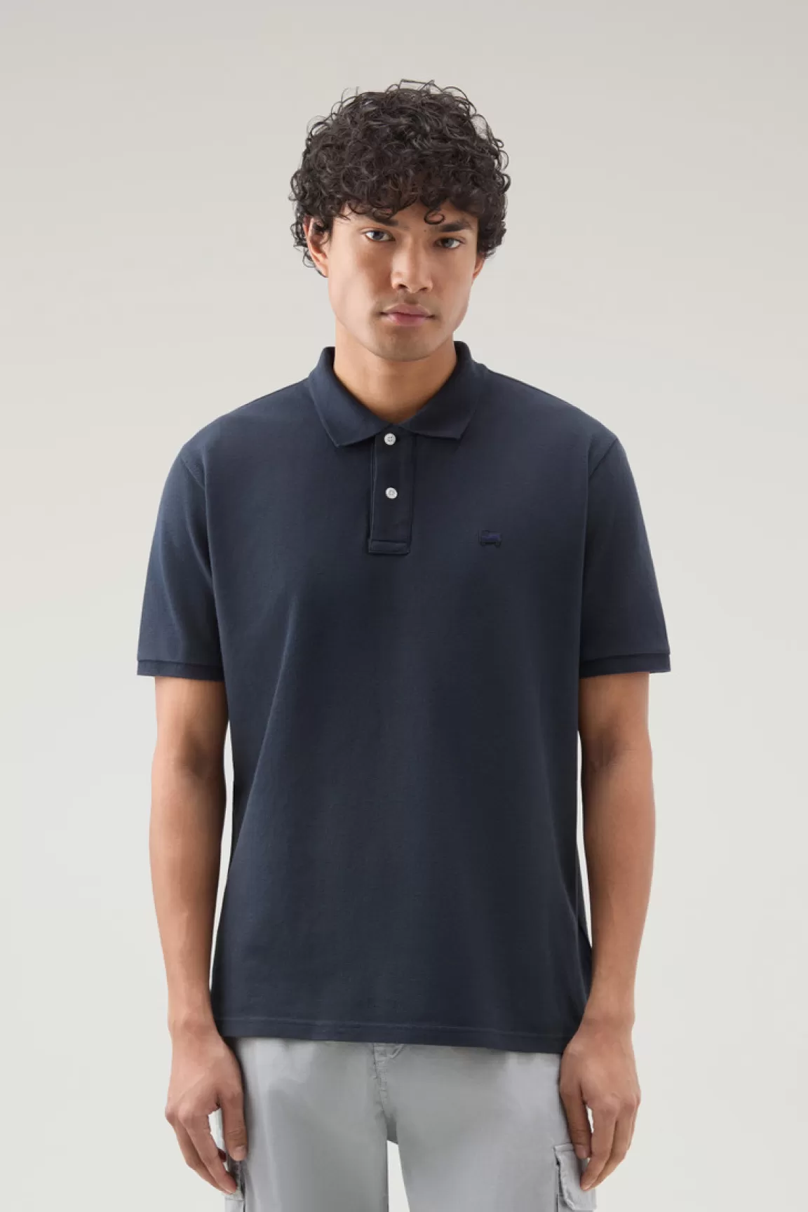 Woolrich Poloshirt Van Zuiver Katoenen Piqué Melton Blue Shop