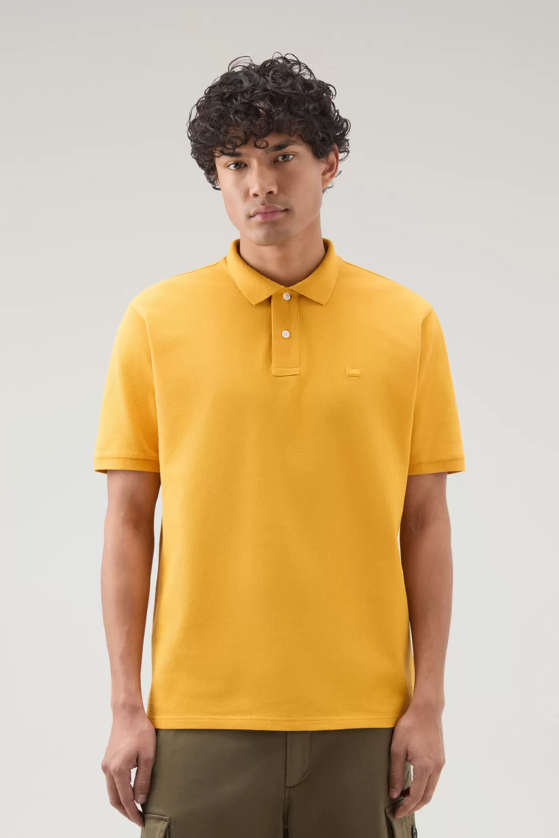 Woolrich Poloshirt Van Zuiver Katoenen Piqué Golden Glow New