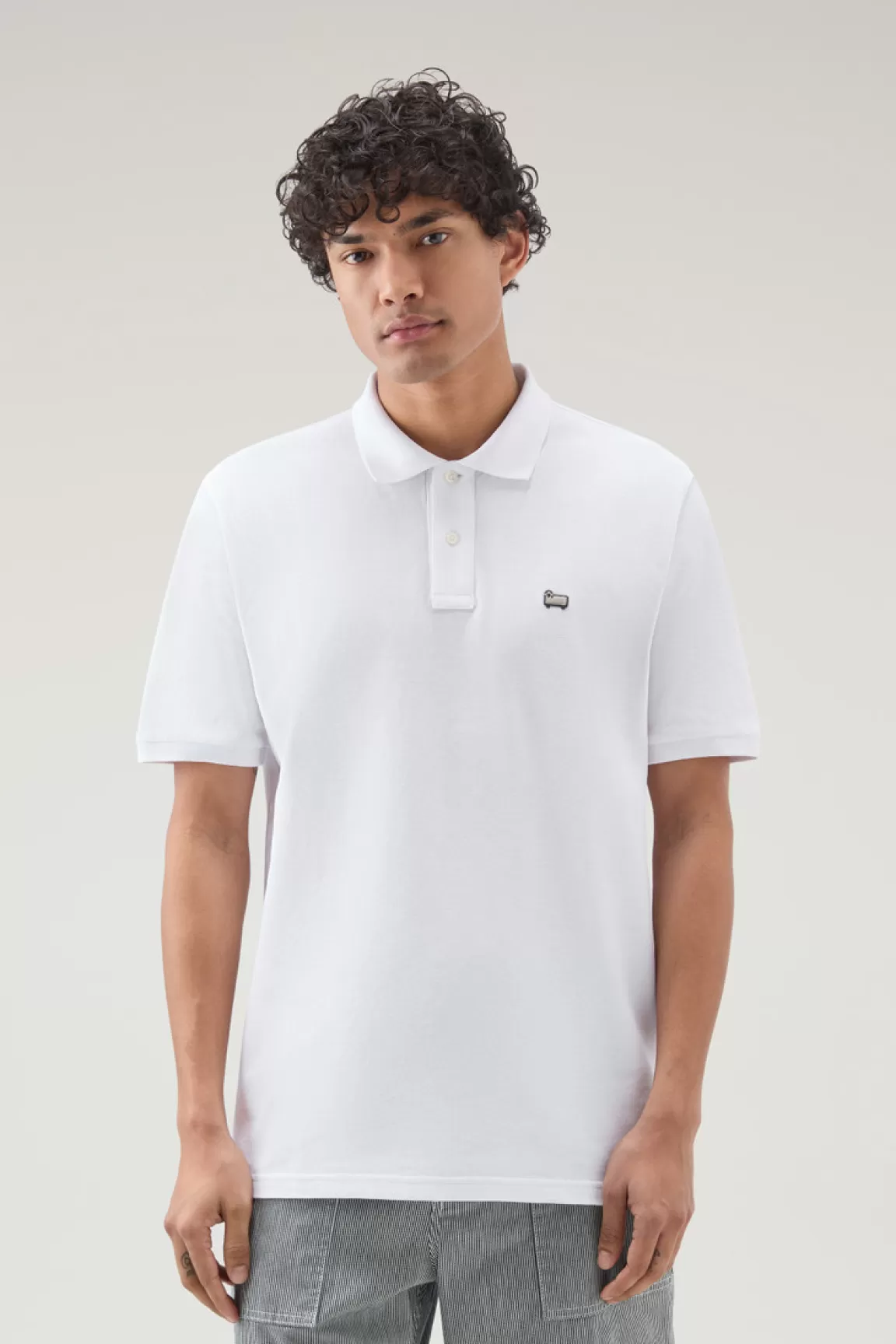 Woolrich Poloshirt Van Zuiver Katoenen Piqué Bright White Best