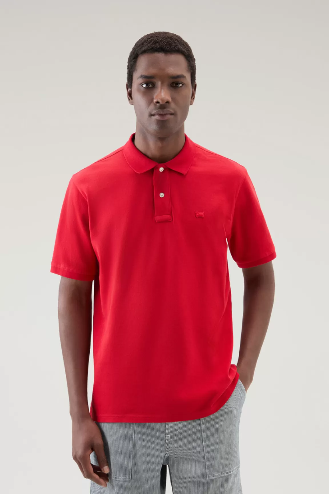 Woolrich Poloshirt Van Zuiver Katoenen Piqué Sky Red Shop