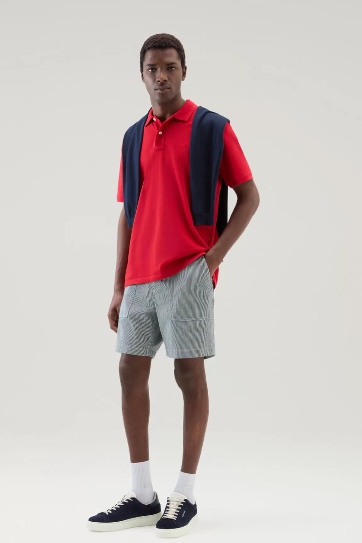 Woolrich Poloshirt Van Zuiver Katoenen Piqué Sky Red Shop