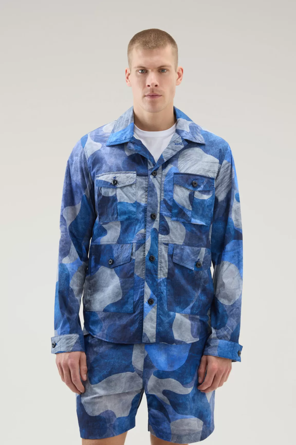 Woolrich Ripstop Gekreukt Nylon Overhemdjack Met Camouflageprint Royal Camou Online