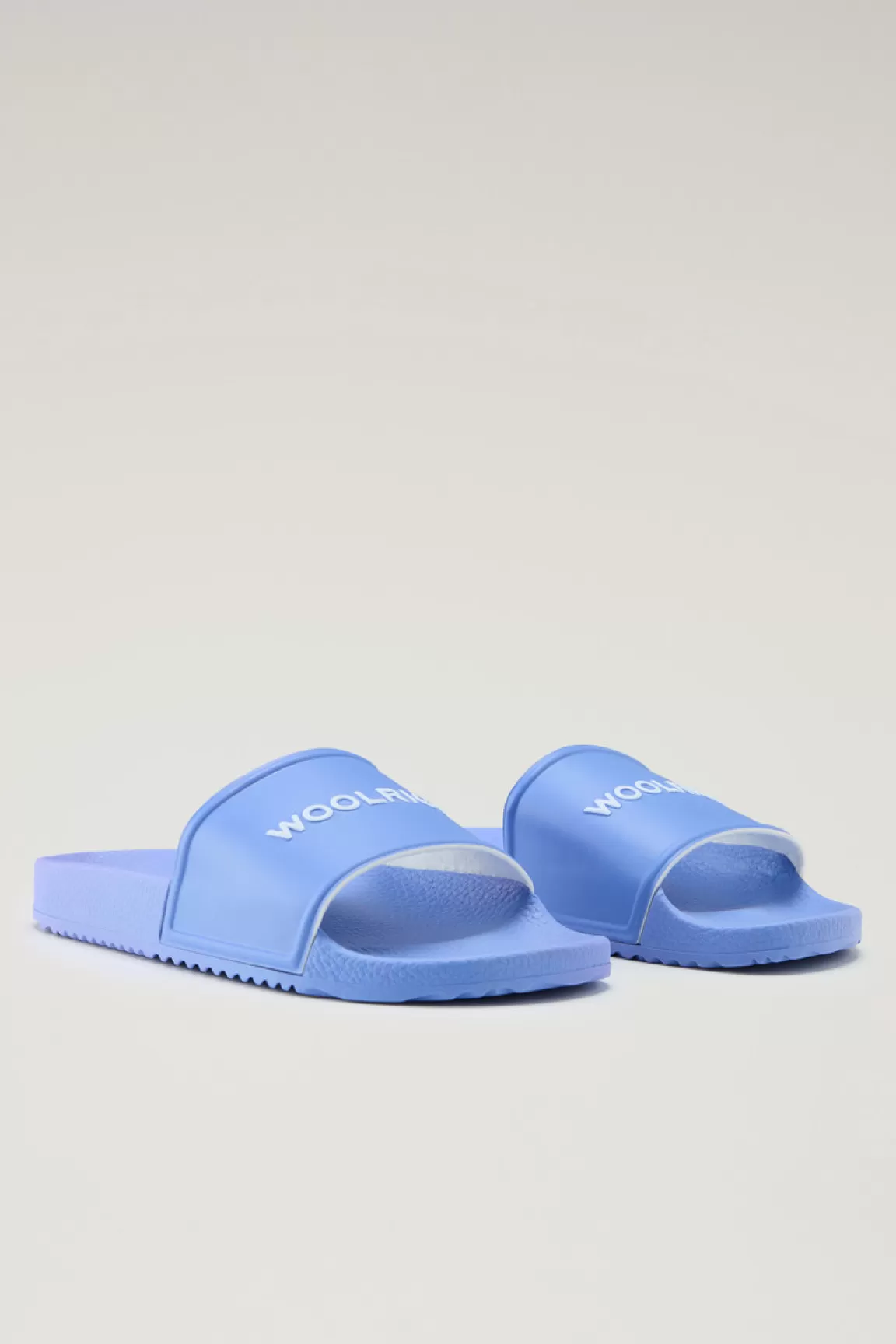 Woolrich Rubberen Slide Slippers Sky Blue Fashion