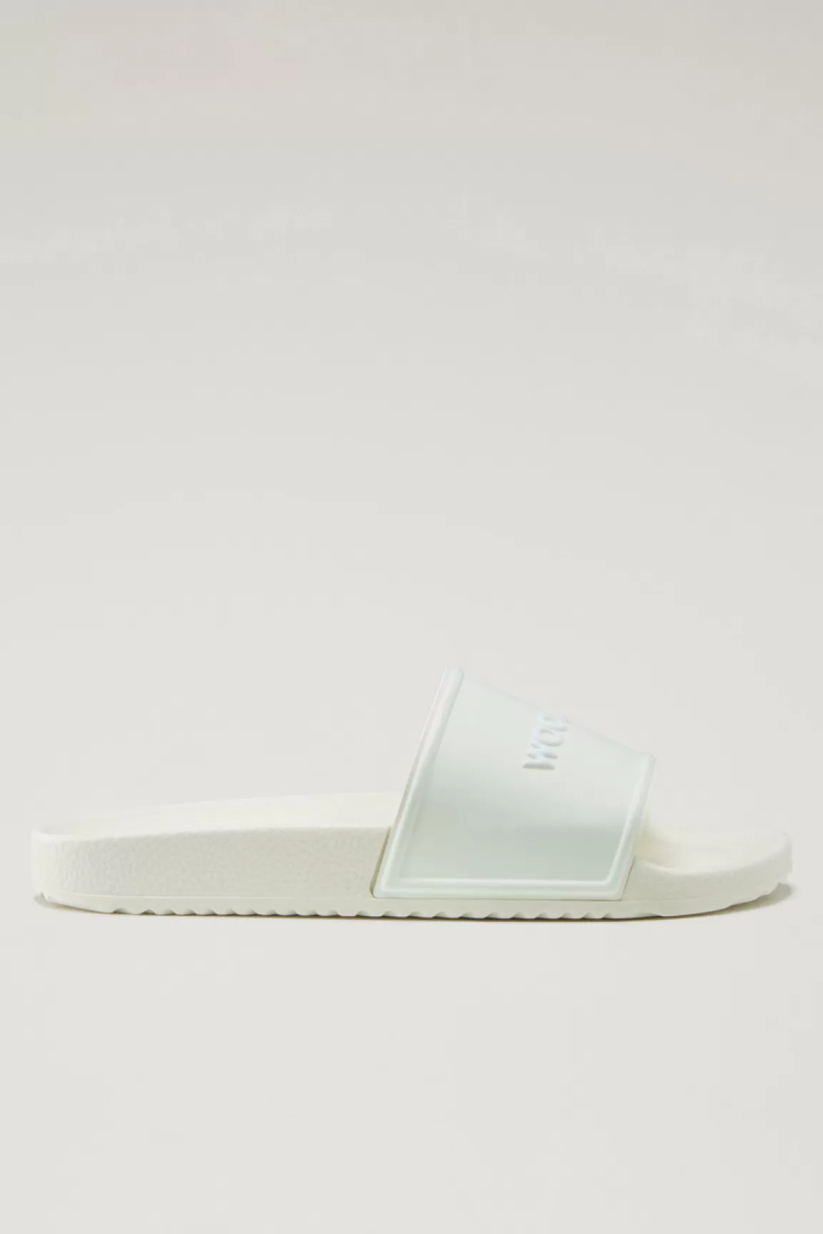 Woolrich Rubberen Slide Slippers Off White Fashion