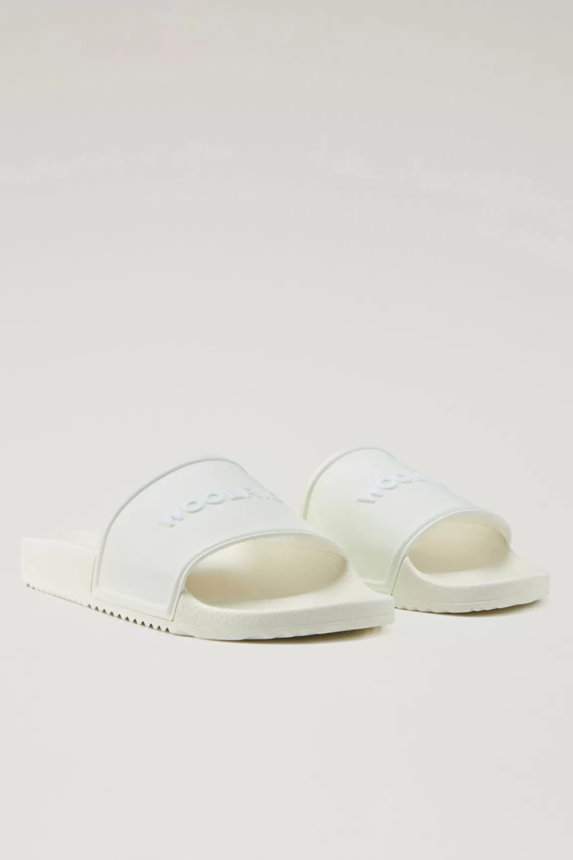 Woolrich Rubberen Slide Slippers Off White Fashion