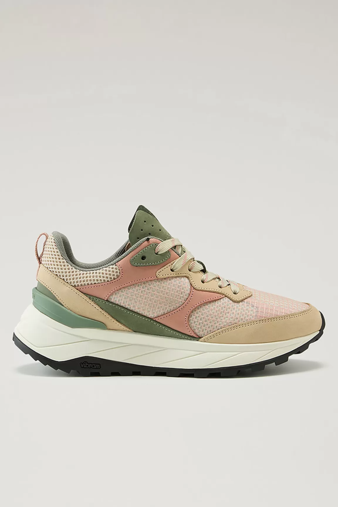 Woolrich Sneakers Van Ripstop- En Nubuckstof Beige Coral Hot