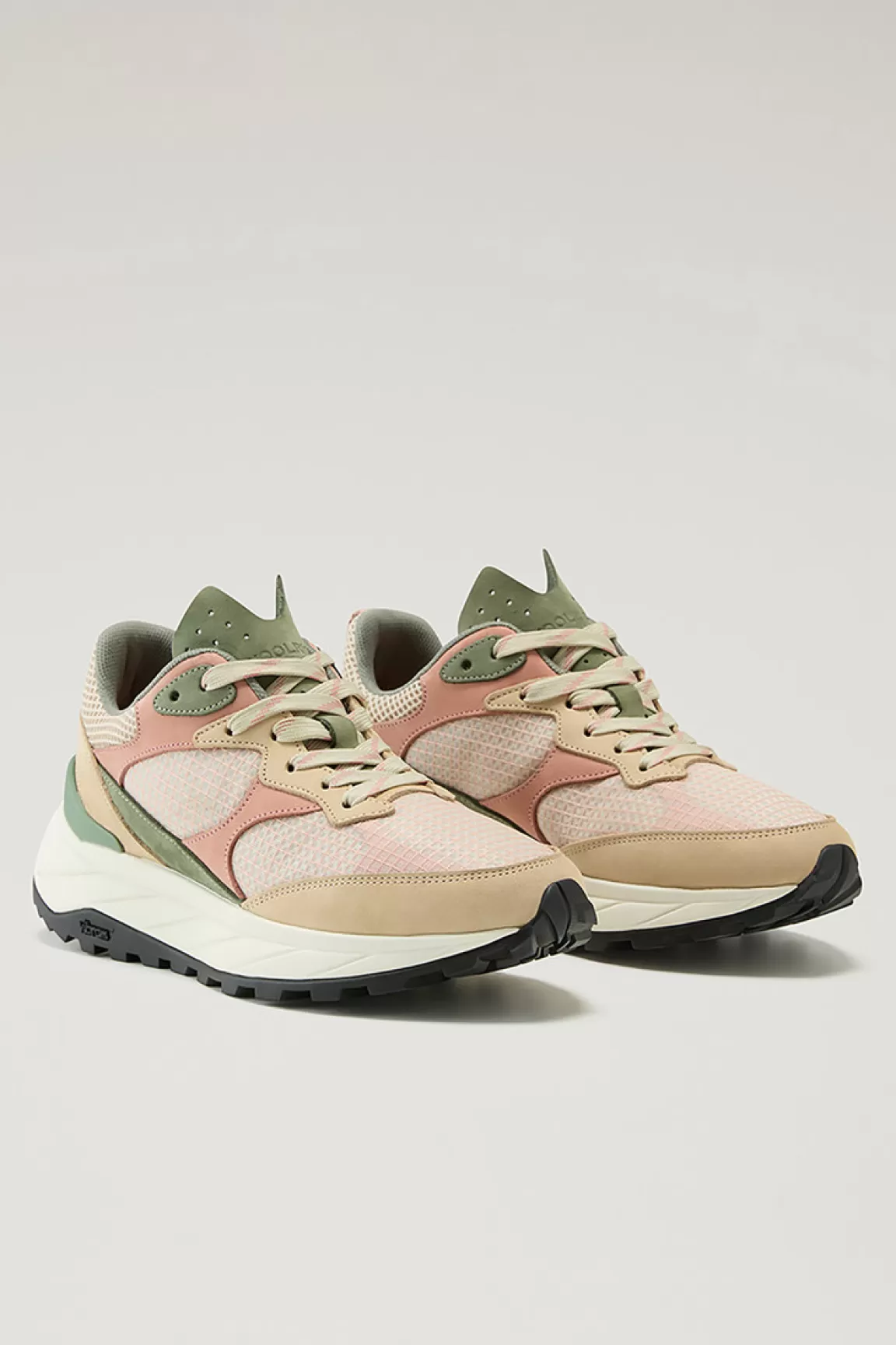 Woolrich Sneakers Van Ripstop- En Nubuckstof Beige Coral Hot