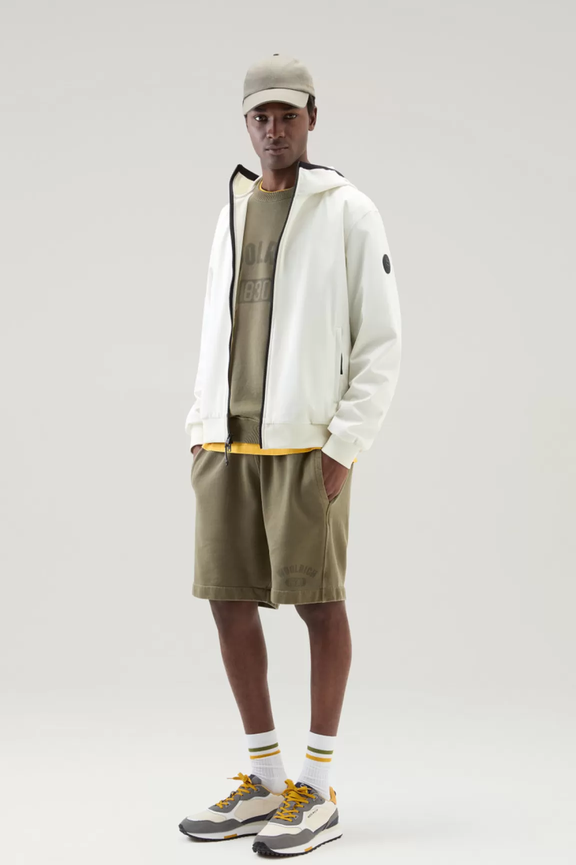 Woolrich Softshell Sweater Met Capuchon Stone New