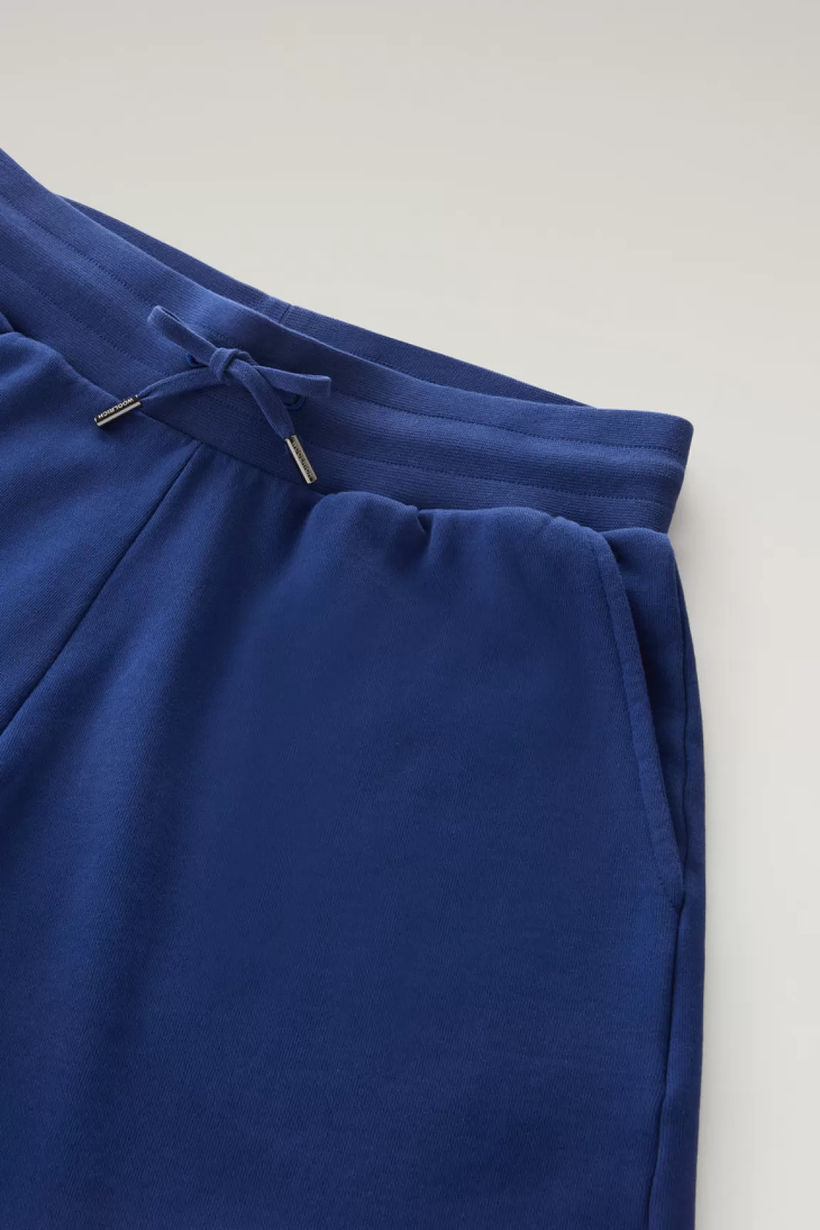 Woolrich Sportieve Bermuda Van Zuiver Badstof Katoen Met Trekkoord Twilight Blue Hot