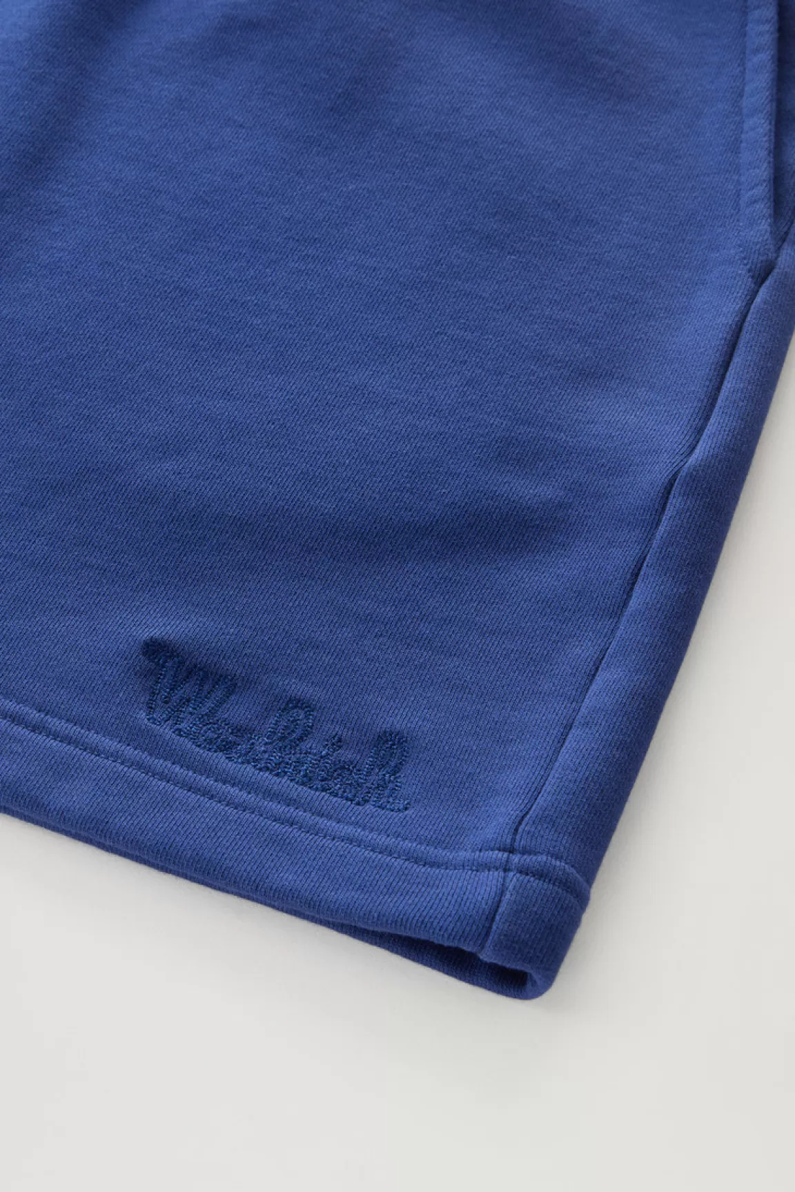 Woolrich Sportieve Bermuda Van Zuiver Badstof Katoen Met Trekkoord Twilight Blue Hot
