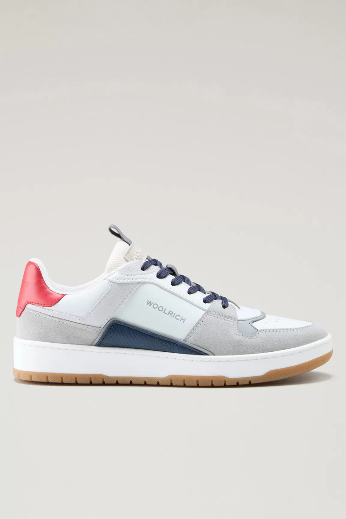 Woolrich Suède Sneakers Classic Basketbal Grey White Cheap