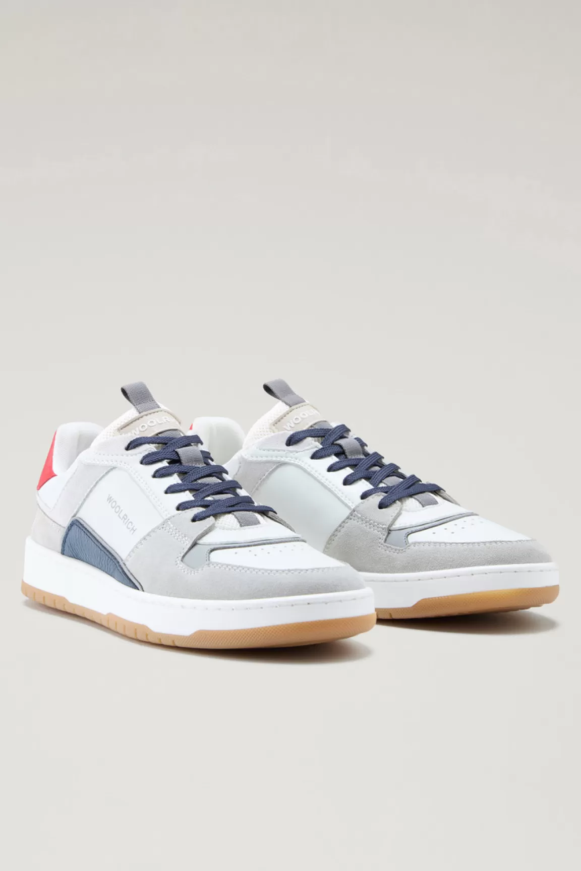 Woolrich Suède Sneakers Classic Basketbal Grey White Cheap