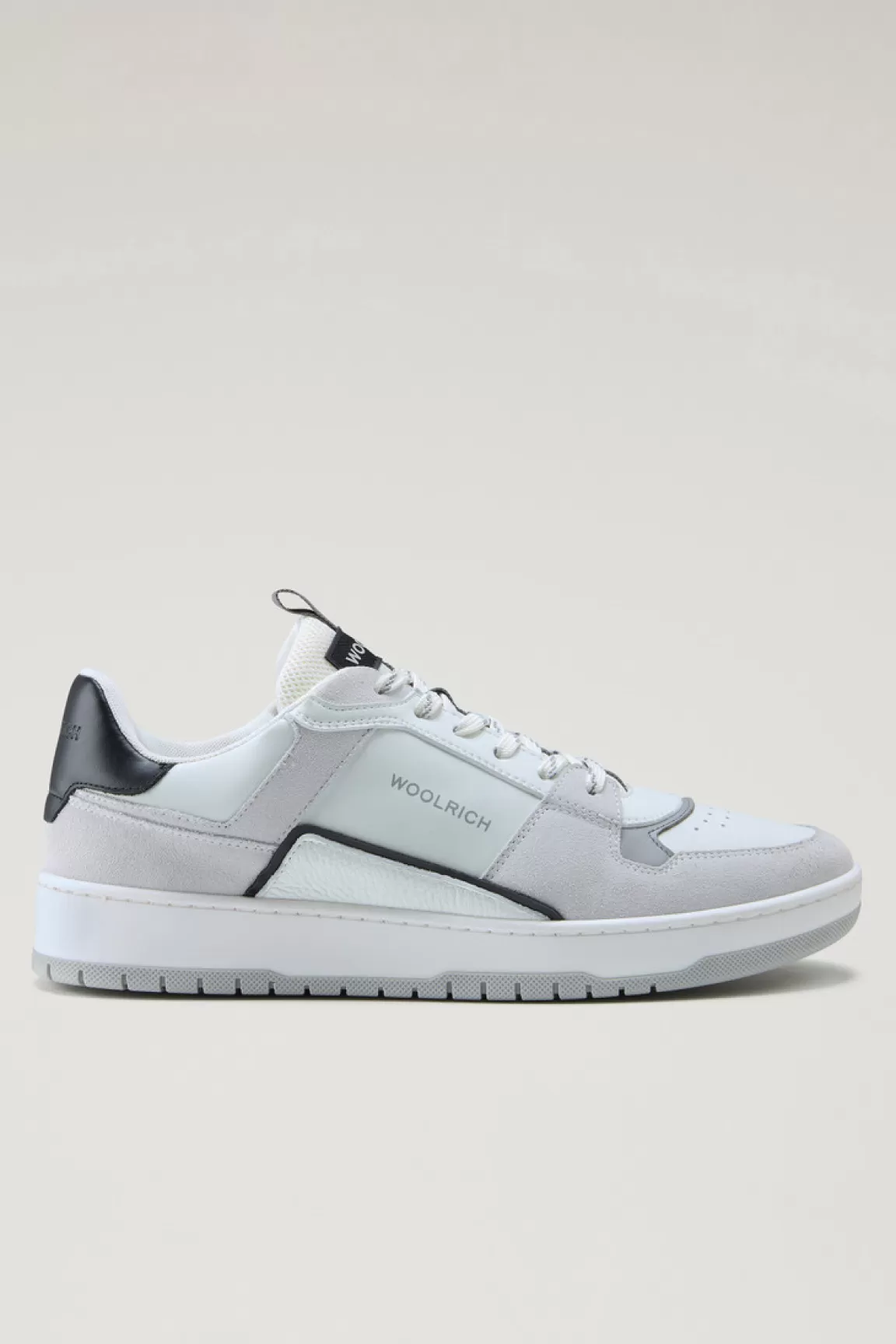 Woolrich Suède Sneakers Classic Basketbal White White Cheap