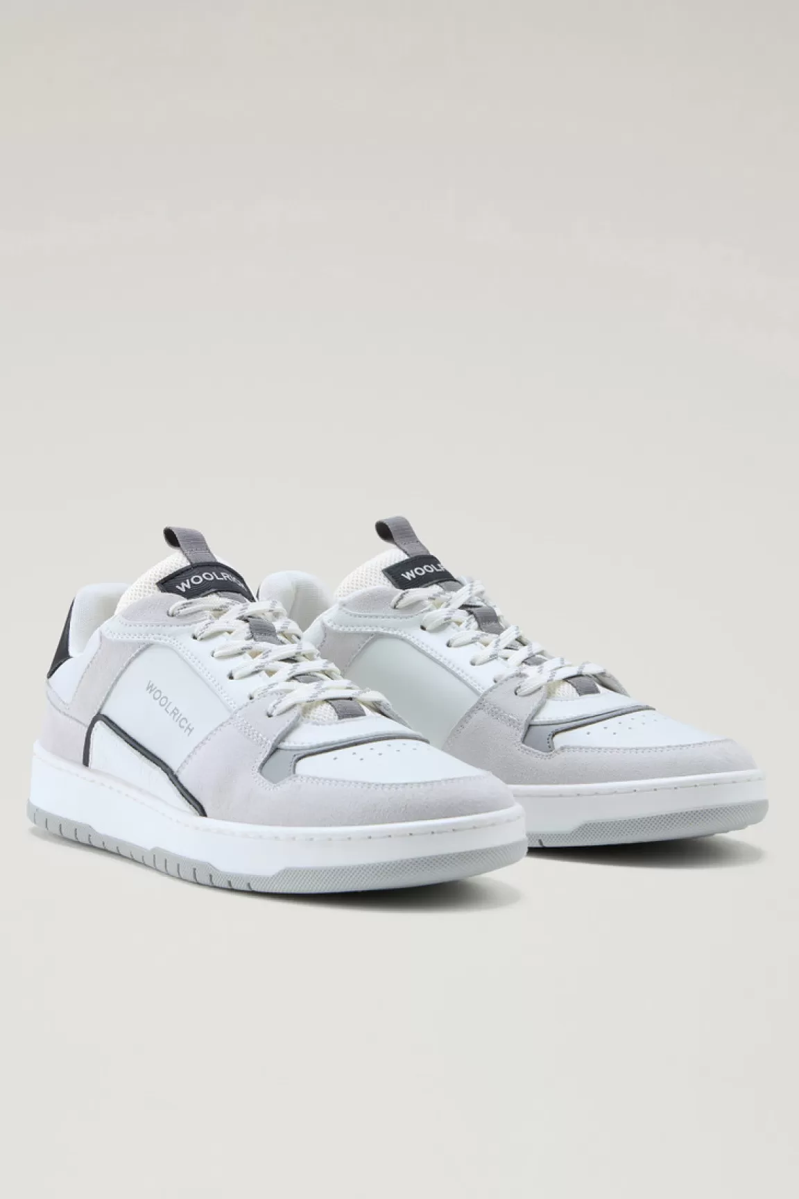 Woolrich Suède Sneakers Classic Basketbal White White Cheap