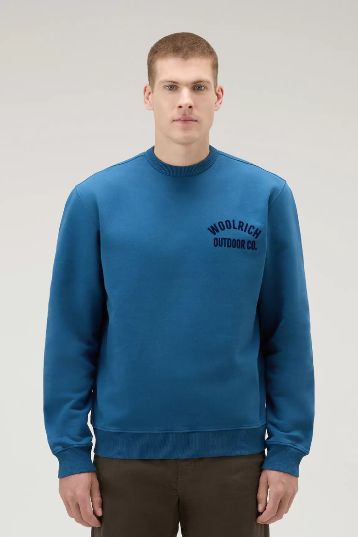 Woolrich Sweater Van Zuiver Katoen Met Ronde Hals Blue Lobster Online