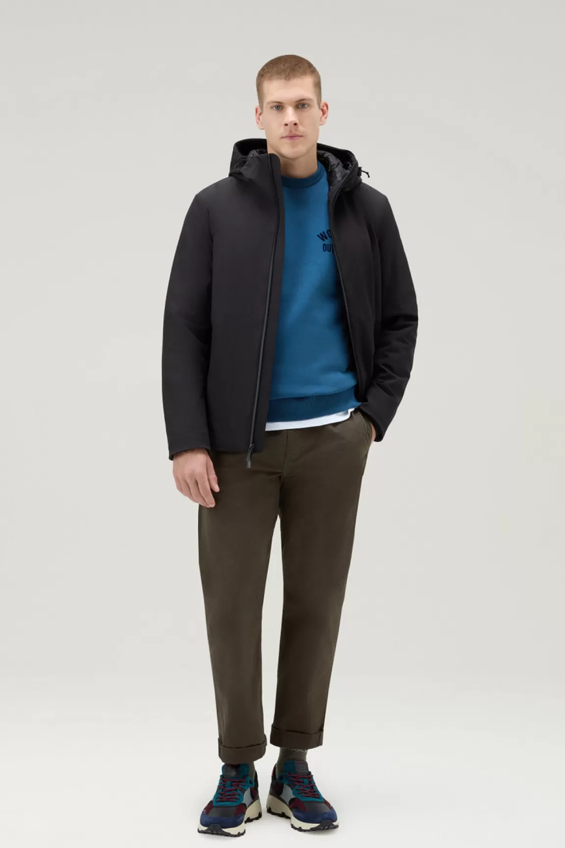 Woolrich Sweater Van Zuiver Katoen Met Ronde Hals Blue Lobster Online
